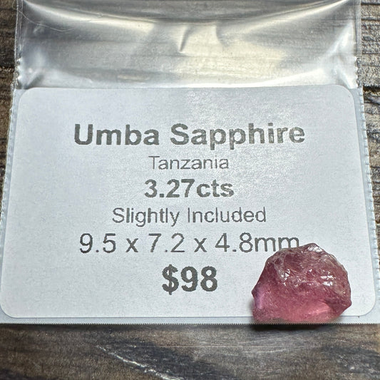 3.27ct UMBA SAPPHIRE Facet Rough