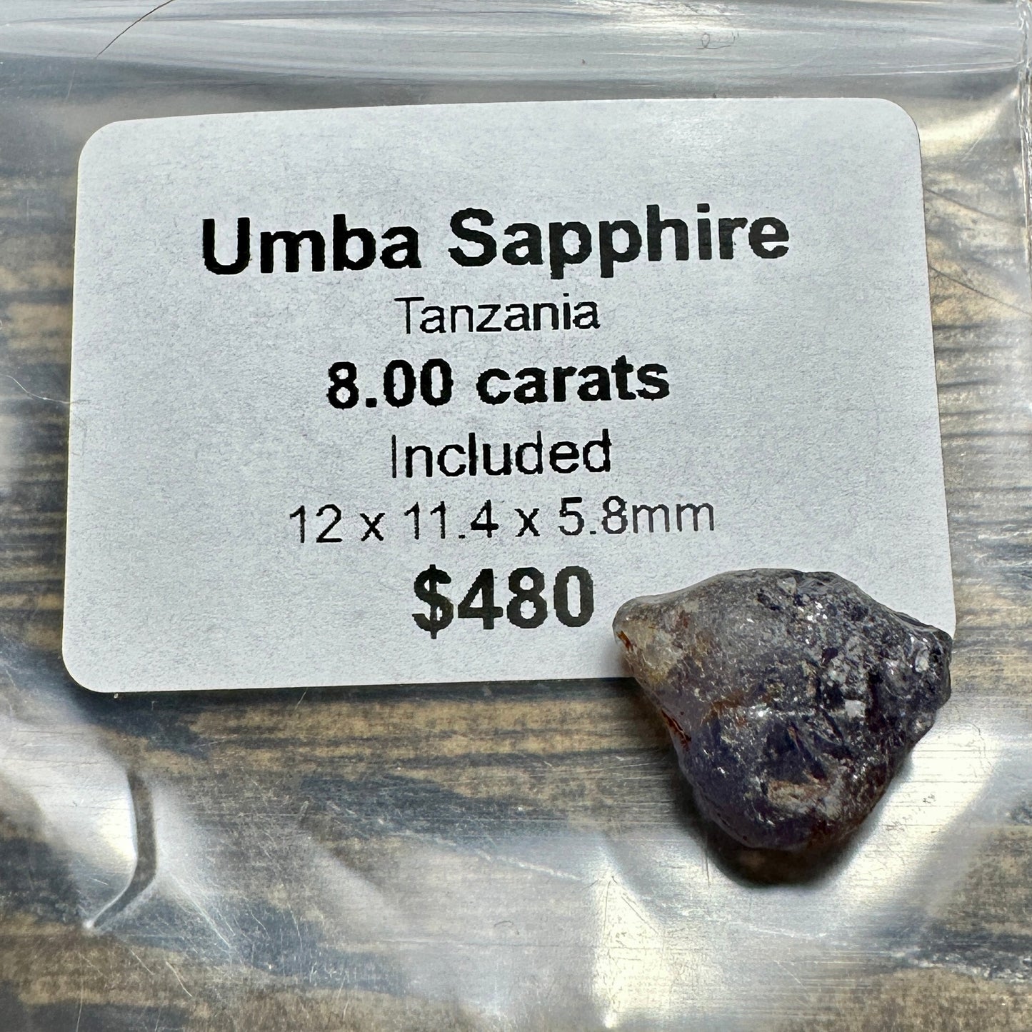 8.00ct UMBA SAPPHIRE Facet Rough