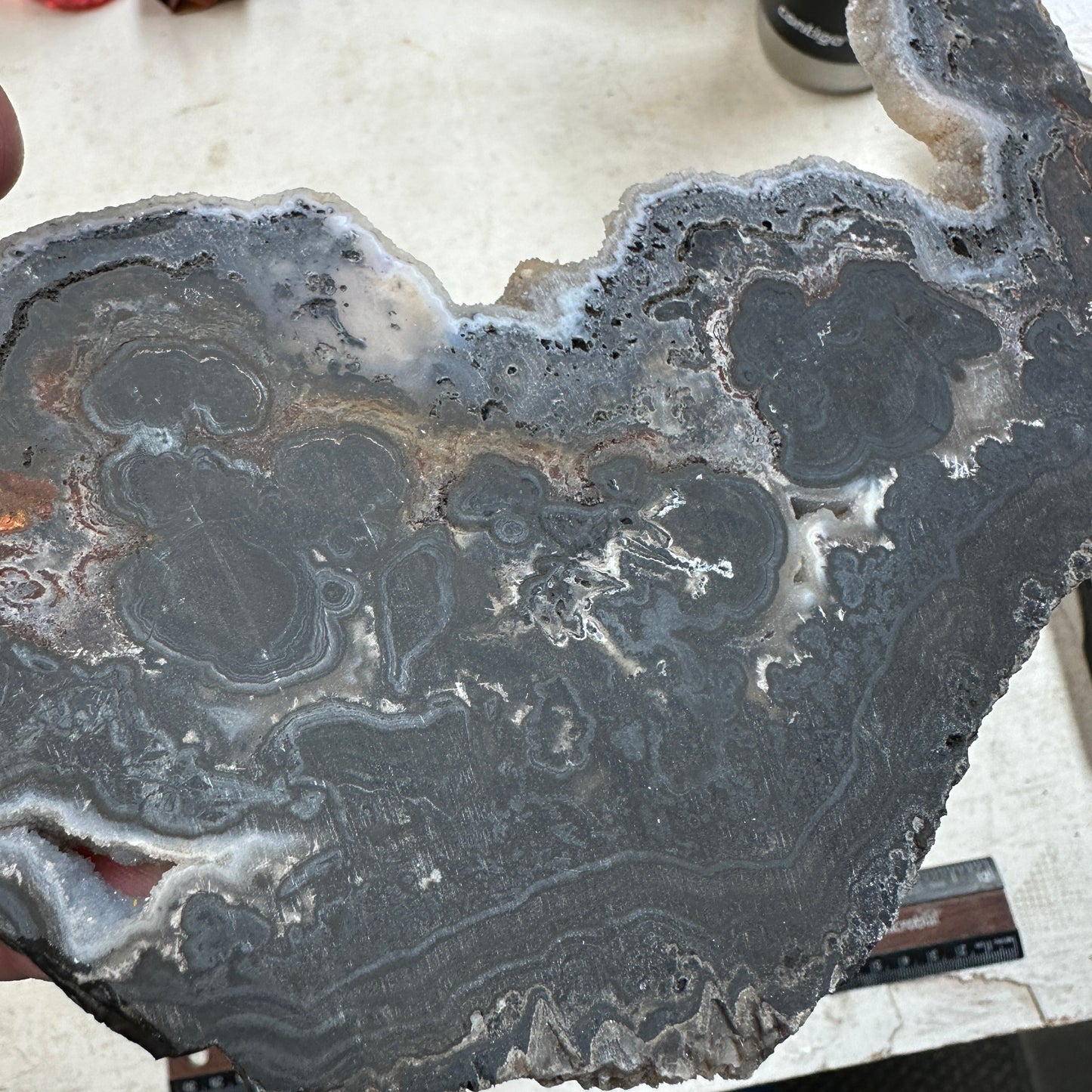 PSILOMELANE IN AGATE Slab - 251 grams