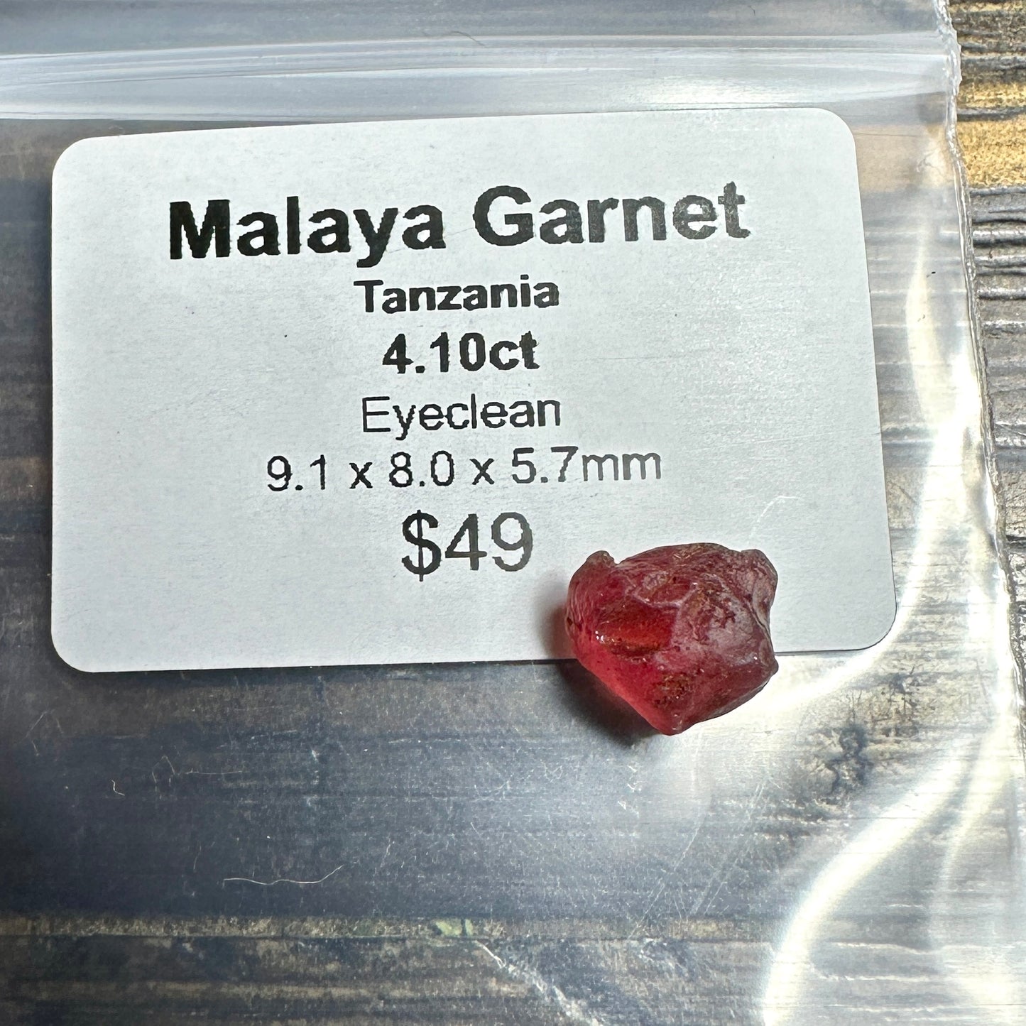 4.10ct MALAYA GARNET Facet Rough