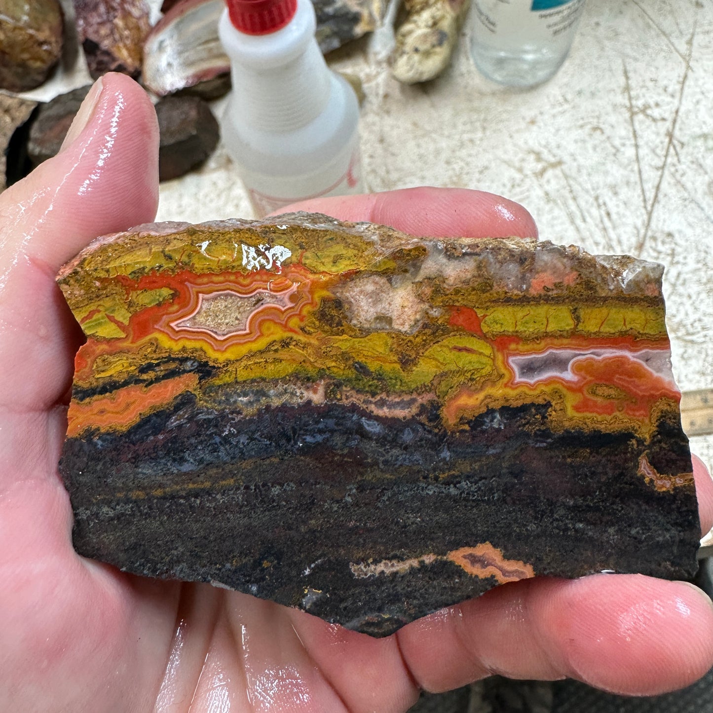 MOROCCAN AGATE Faced Rough - 0.80 Pounds