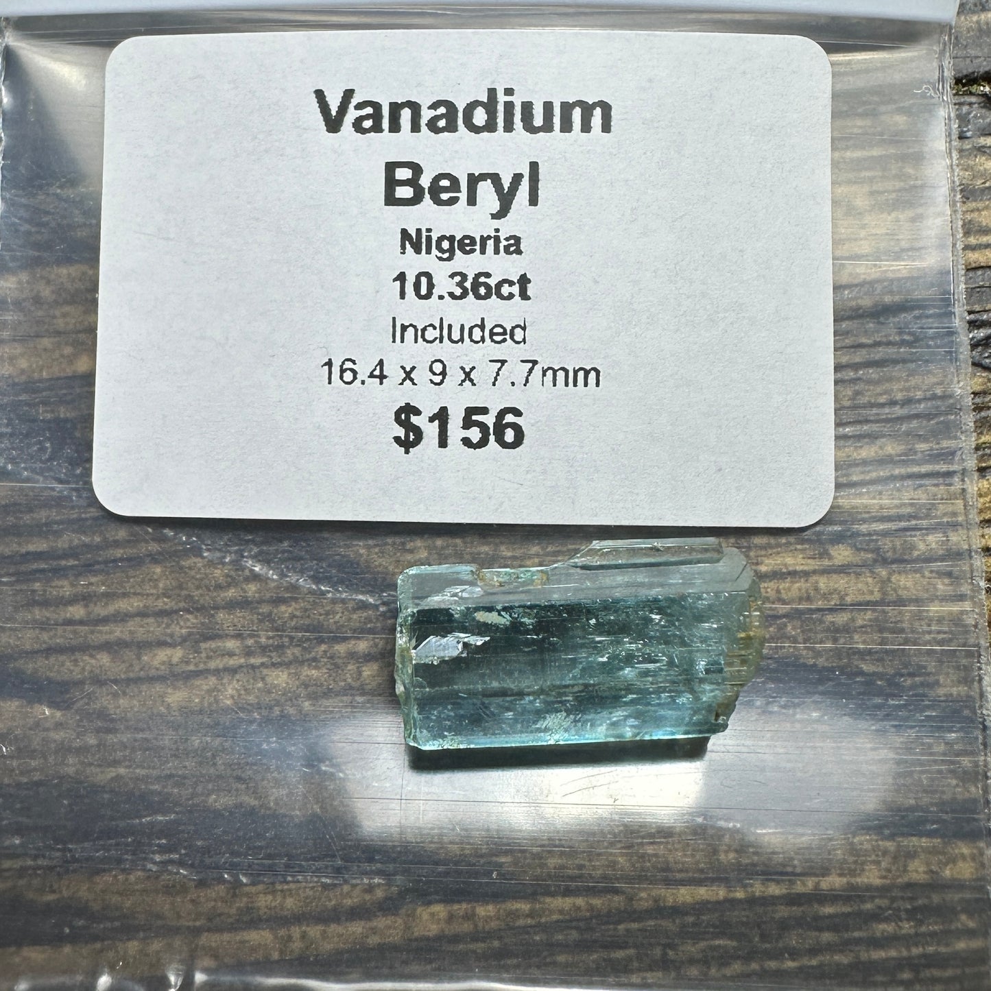 10.36ct VANADIUM BERYL Facet Rough