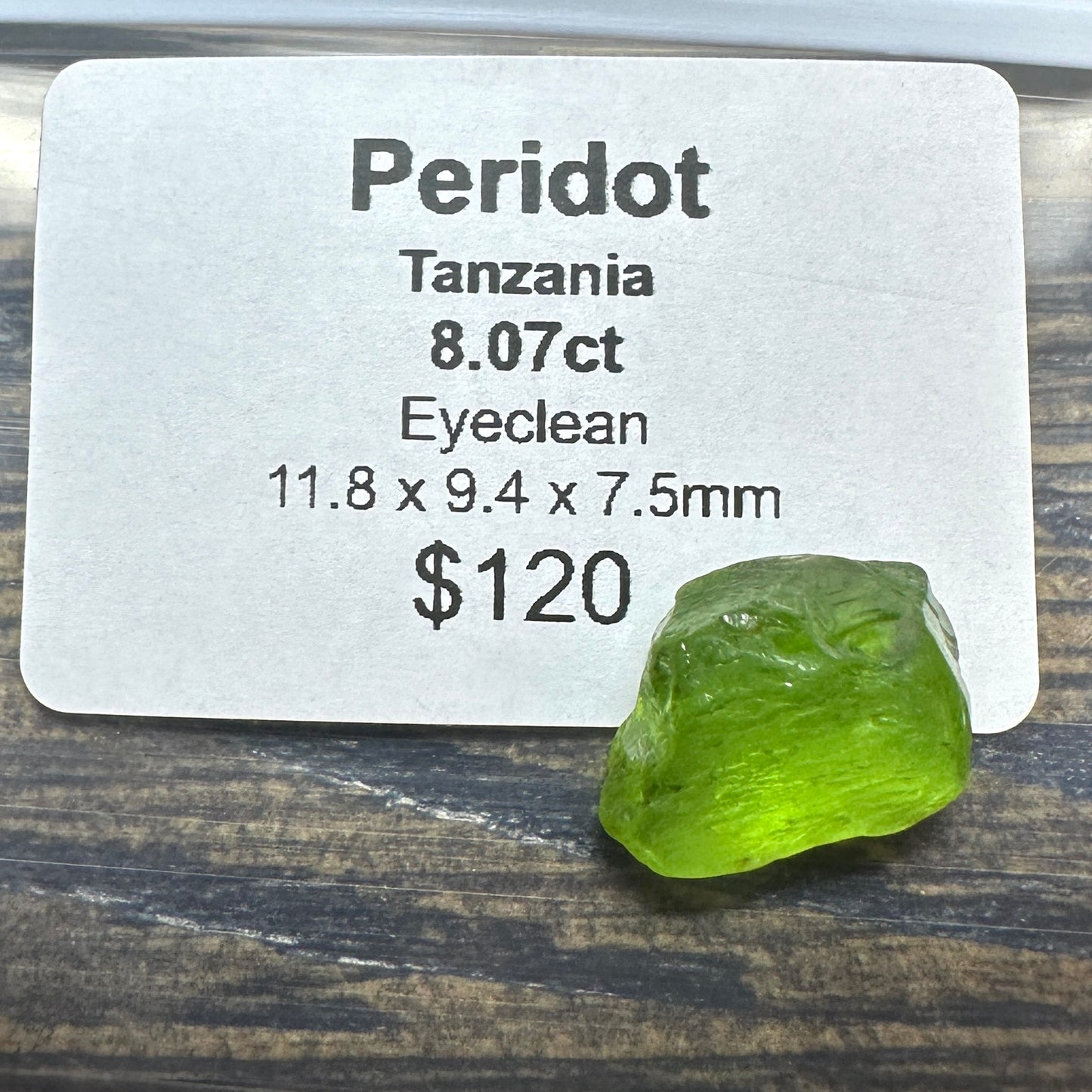 8.07ct Tanzania PERIDOT Facet Rough