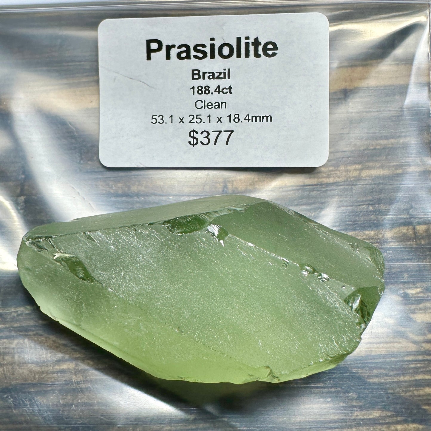 188.4ct PRASIOLITE QUARTZ Facet Rough