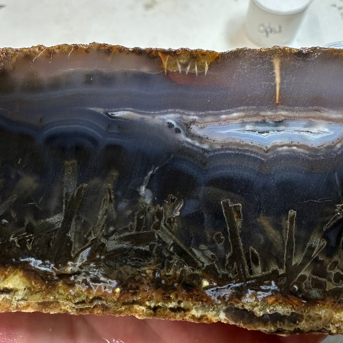 TURKISH STICK AGATE Faced Rough - 3.23 Pounds