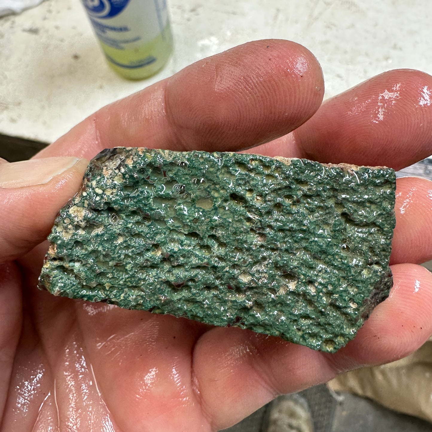 IDAHO WILDFIRE PLUME AGATE Faced Rough - 3.14oz