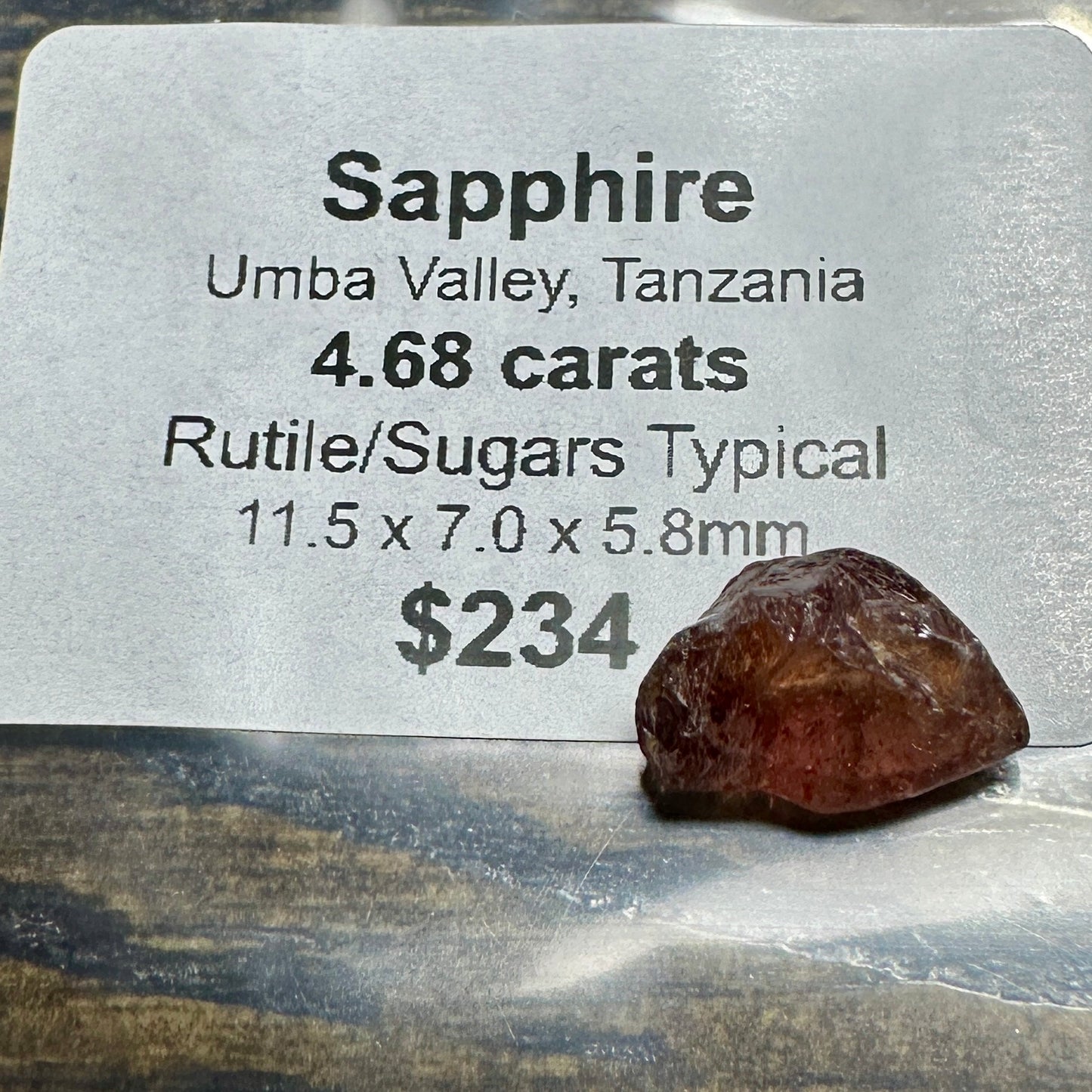 4.68ct UMBA SAPPHIRE Facet Rough