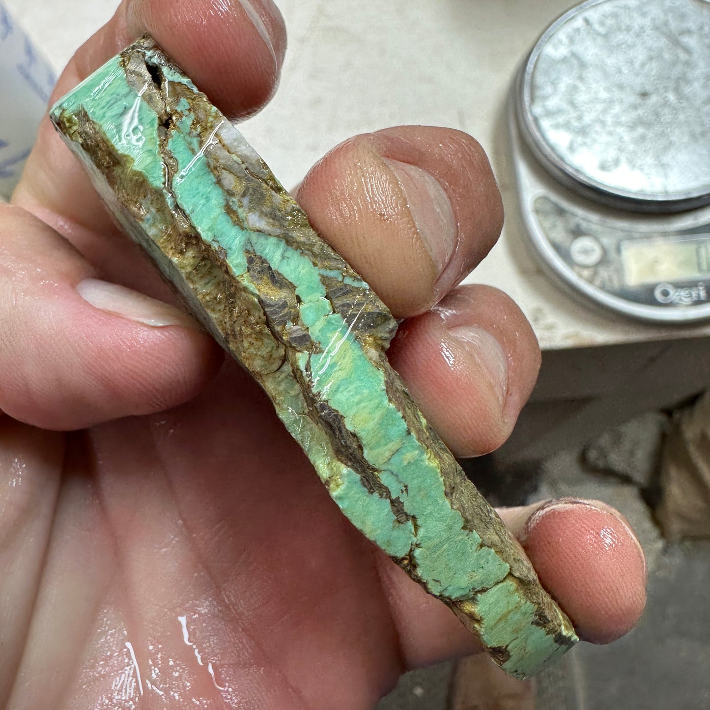 BROKEN ARROW VARISCITE Trimmed Rough Slab - 103 grams