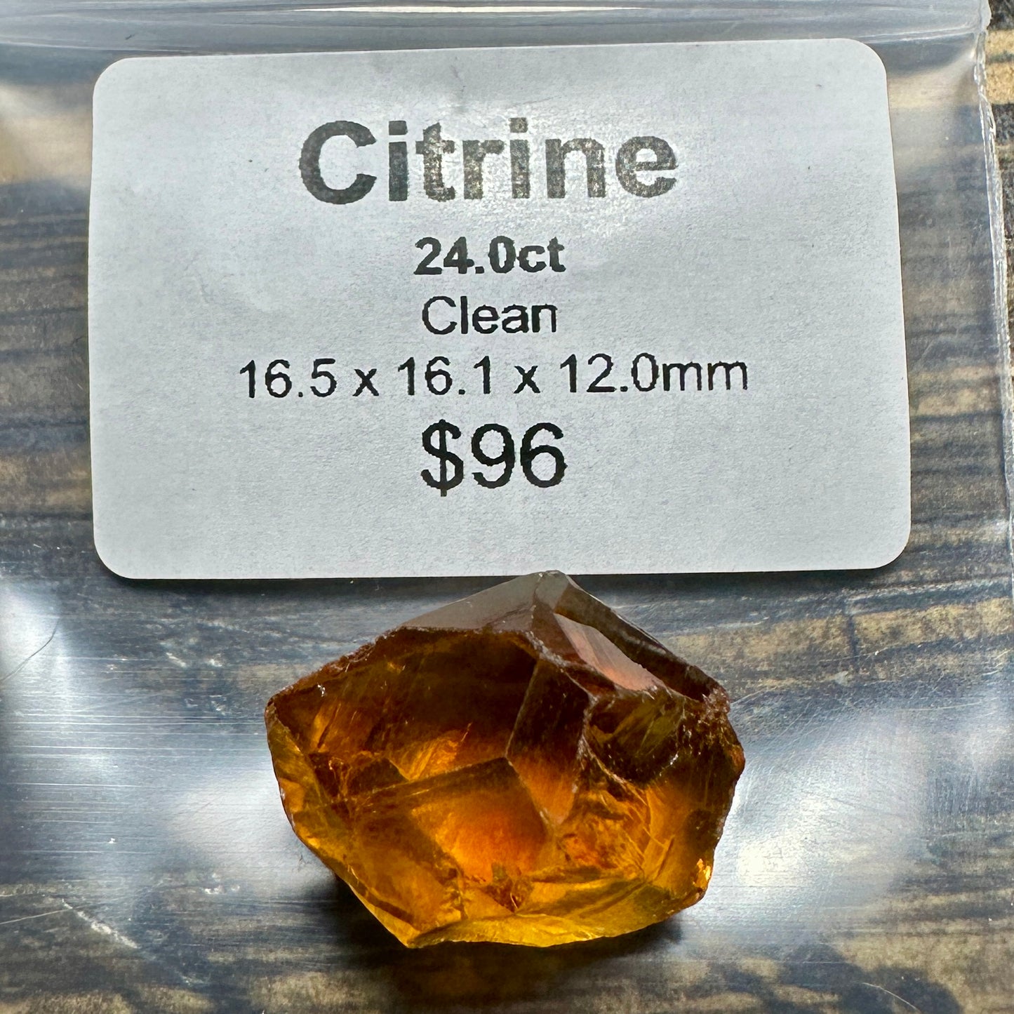24.0ct CITRINE QUARTZ Facet Rough