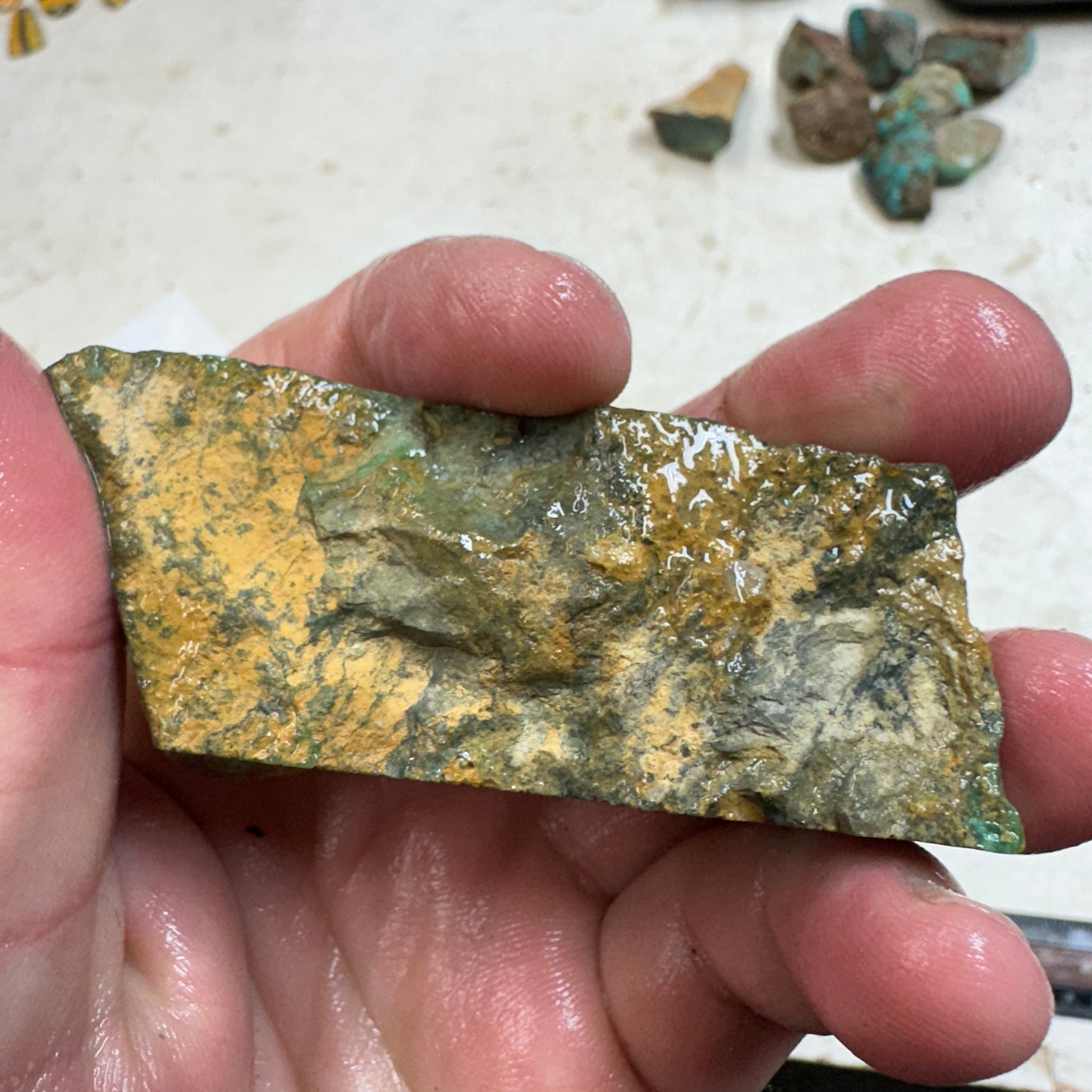 AUSTRALIAN VARISCITE Faced Rough - 117.5 grams