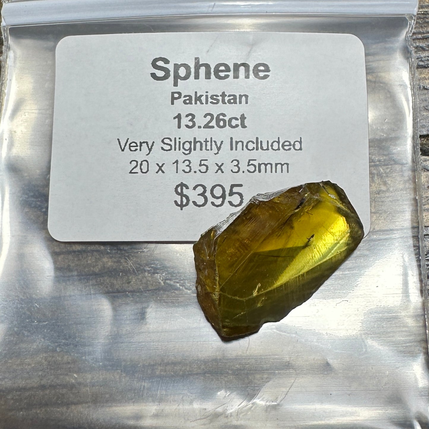 13.26ct SPHENE Facet Rough