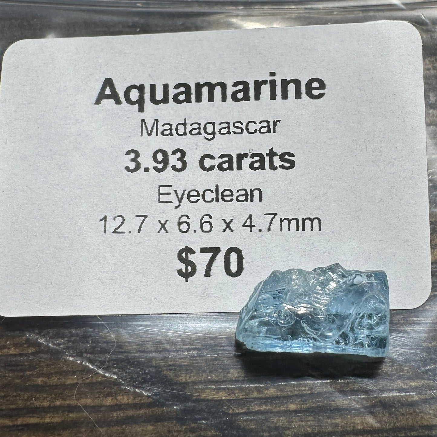 3.93ct AQUAMARINE BERYL Facet Rough
