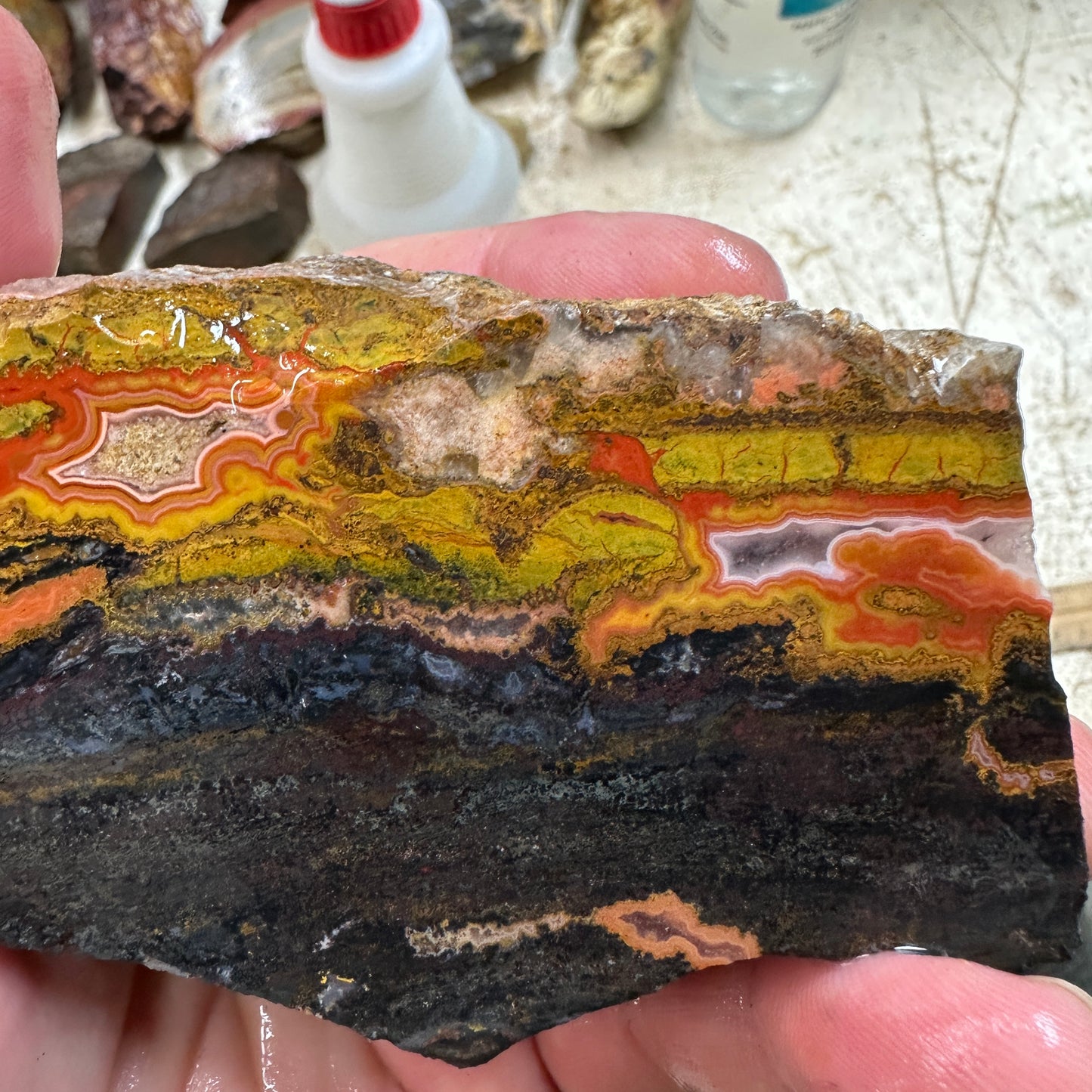 MOROCCAN AGATE Faced Rough - 0.80 Pounds