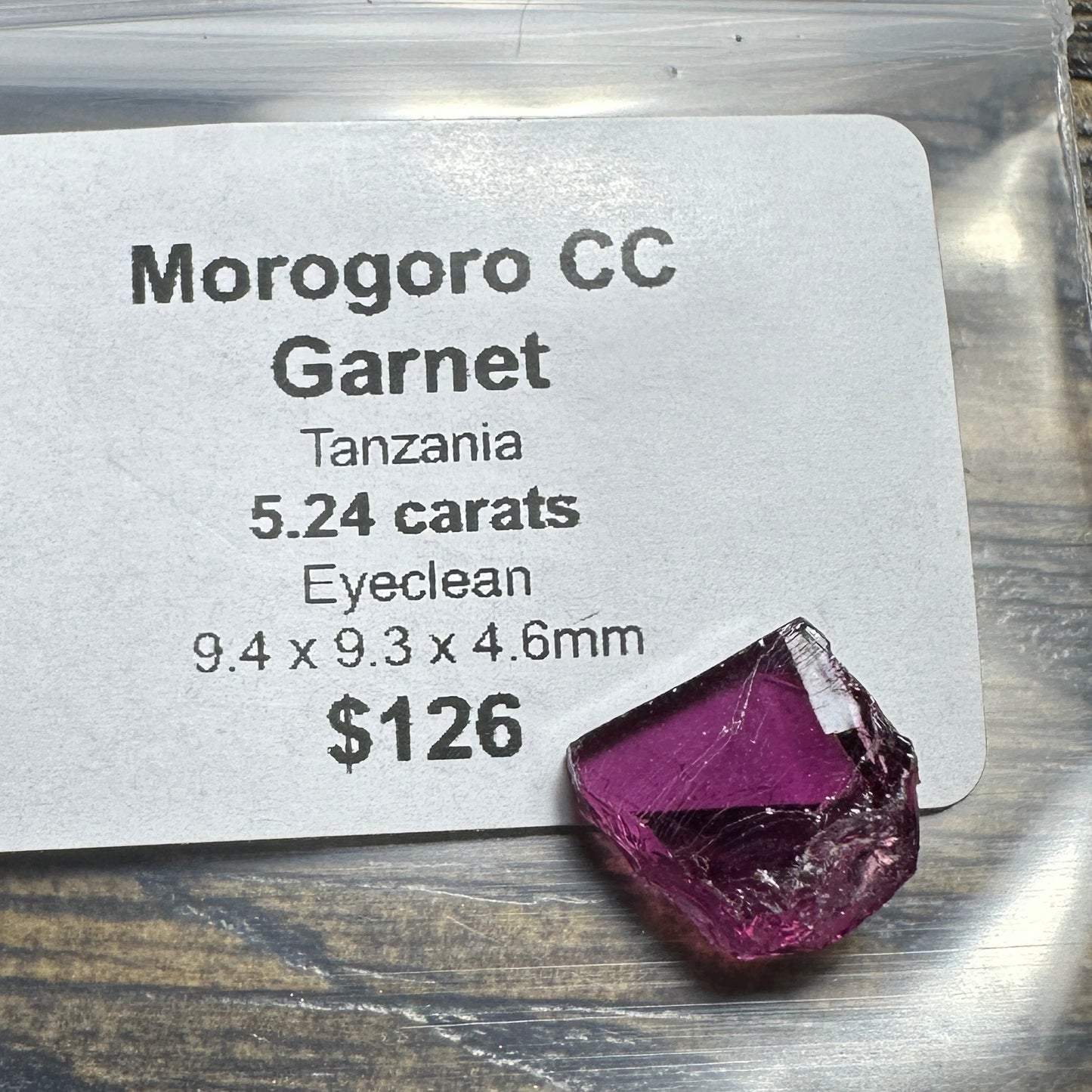 5.24ct MOROGORO GARNET Facet Rough