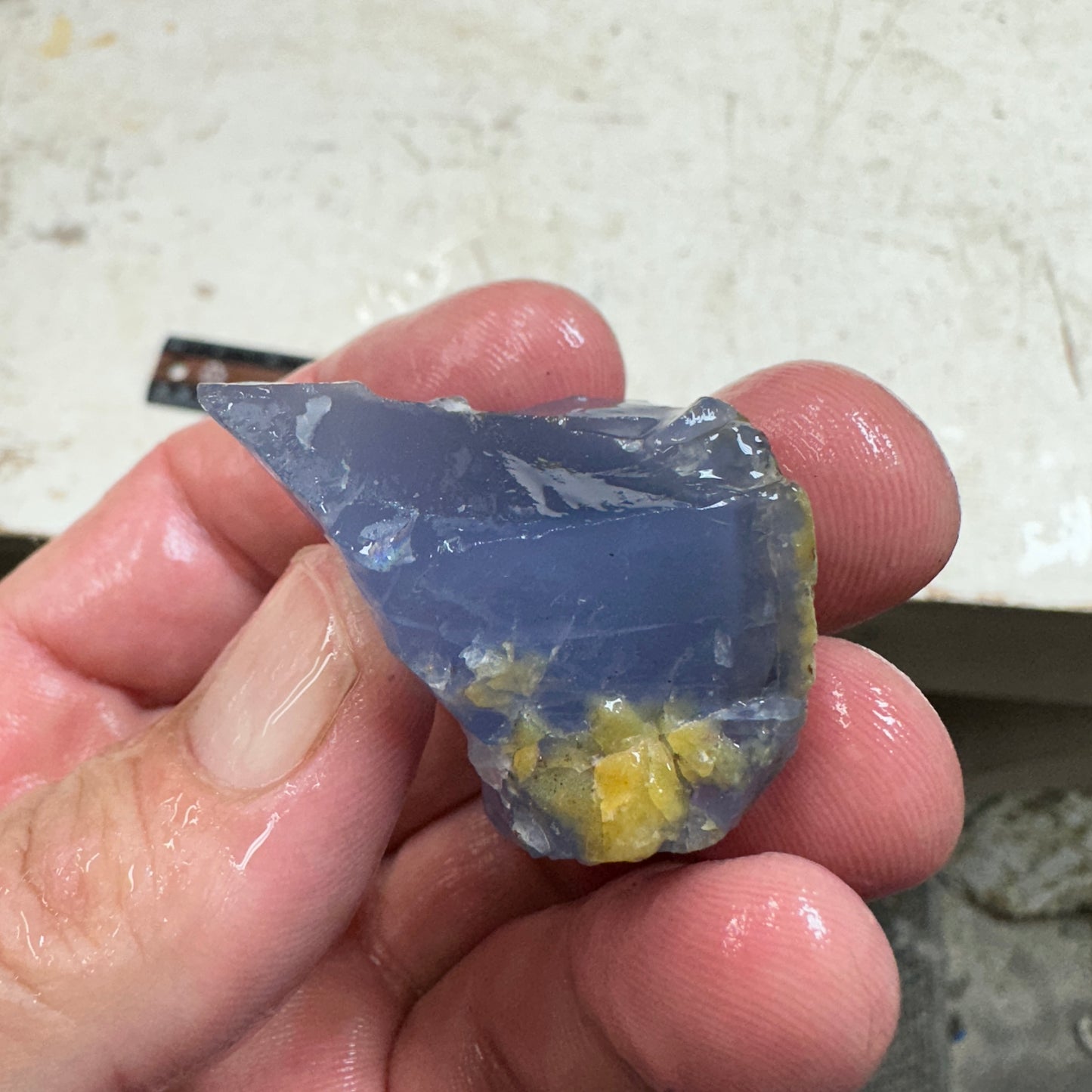 Ethiopian BLUE AGATE Rough - 39.6 grams