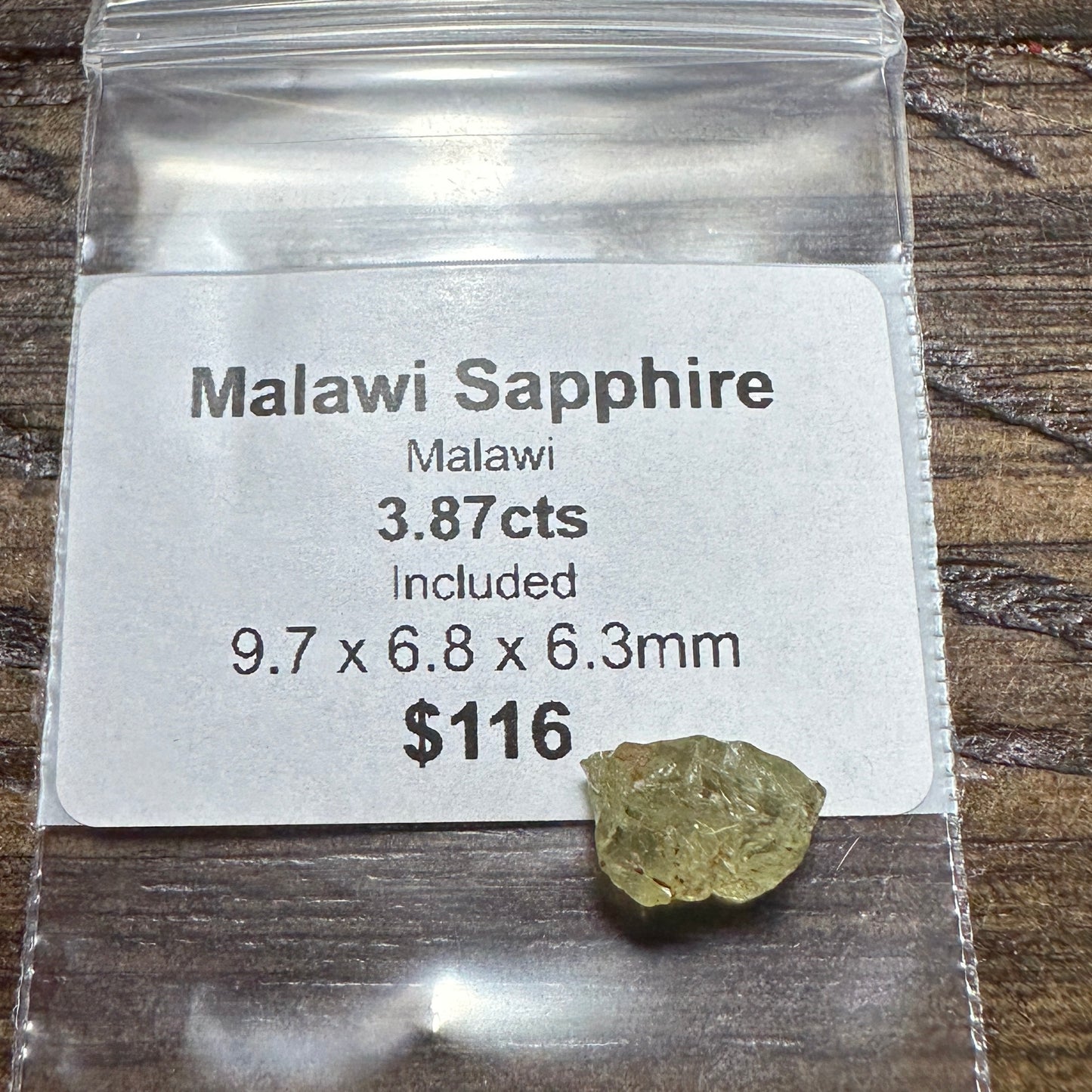 3.87ct MALAWI SAPPHIRE Facet Rough