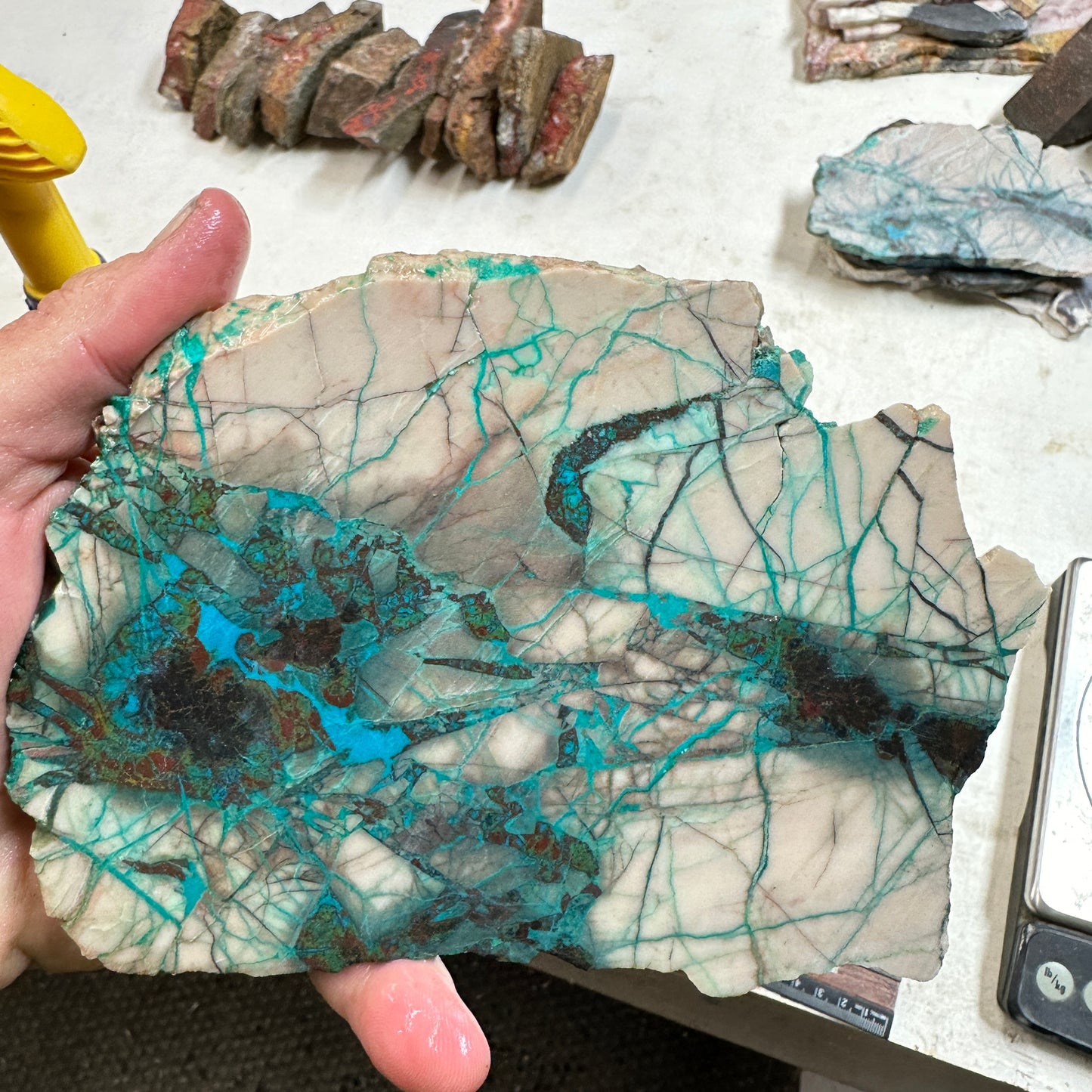 BLUE LIGHTNING CHRYSOCOLLA Slab - 341 grams