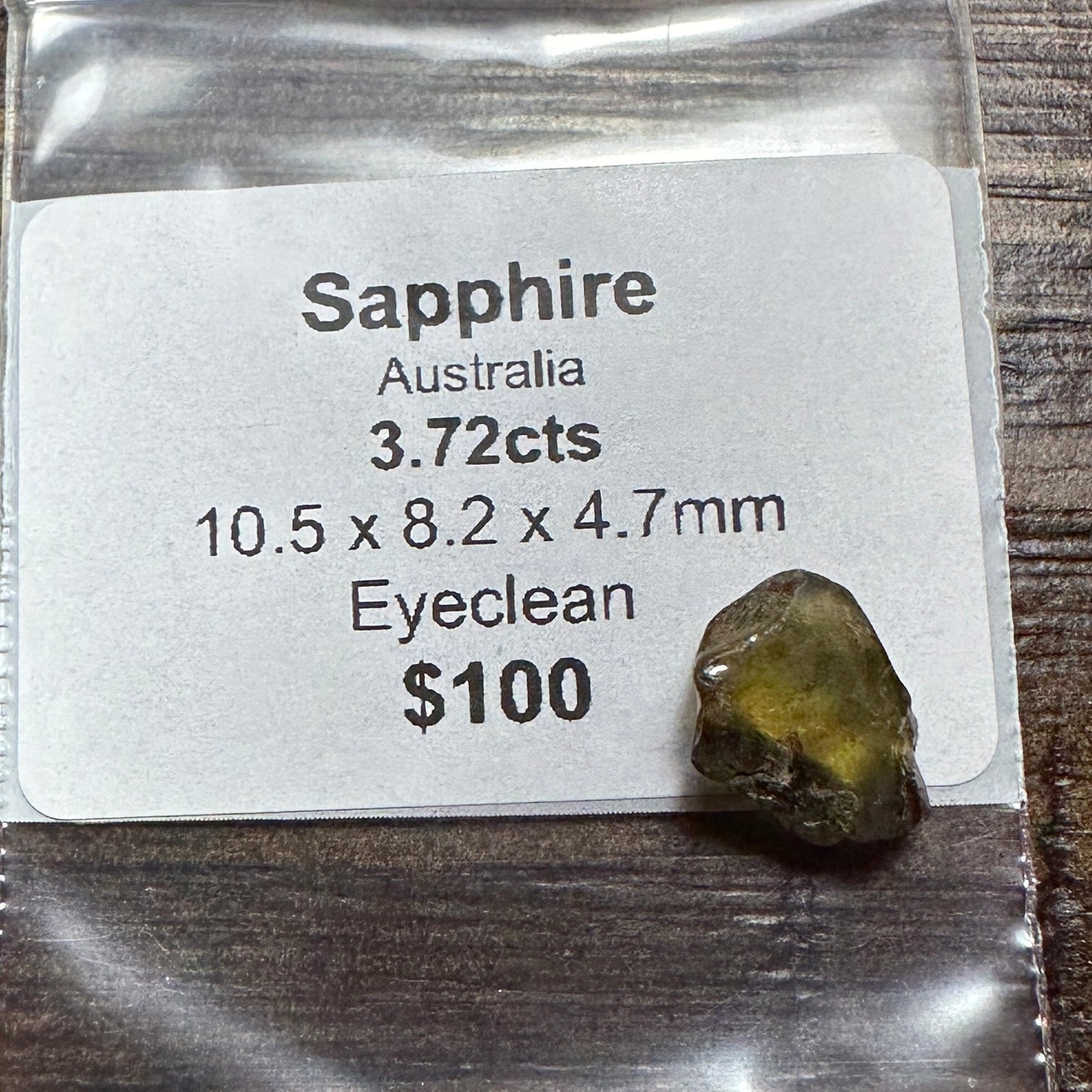 3.72ct AUSTRALIAN SAPPHIRE Facet Rough