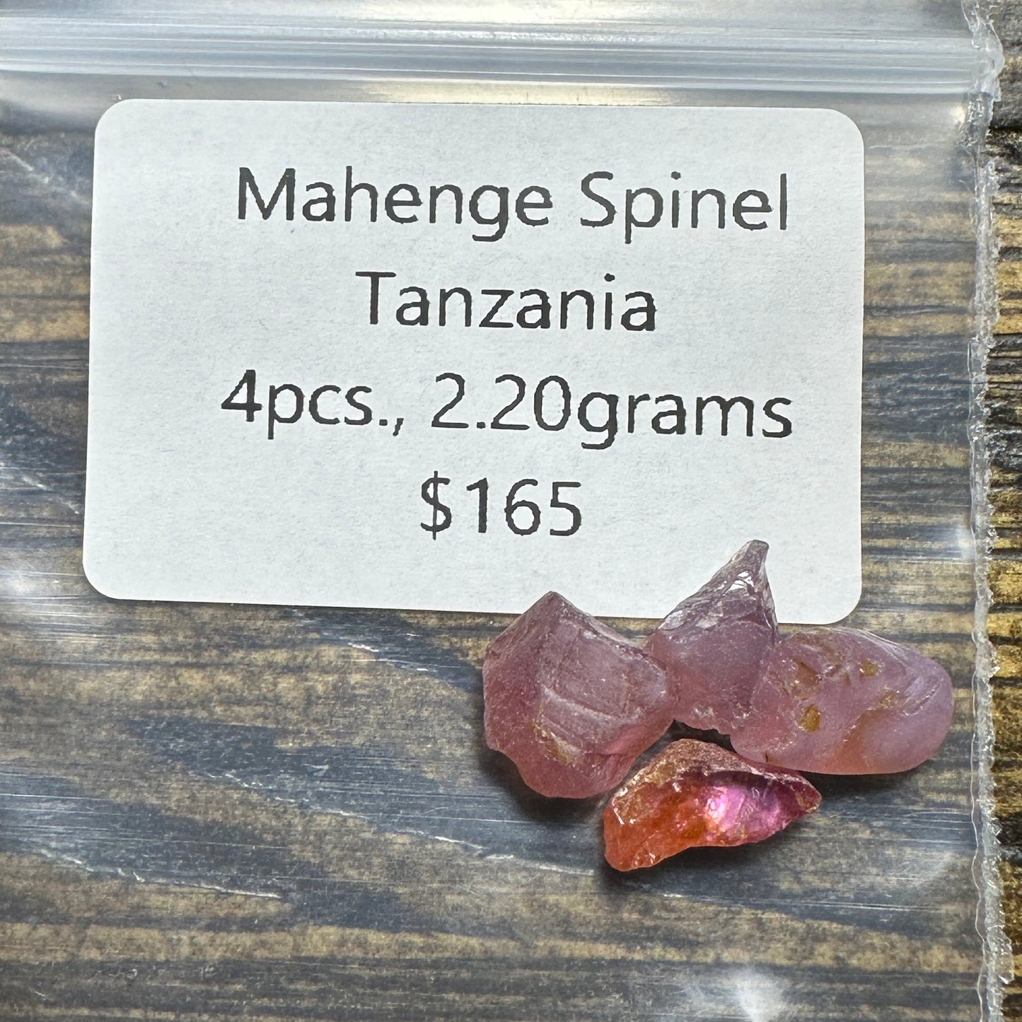 MAHENGE SPINEL 4pcs., 2.20g Facet Rough Parcel