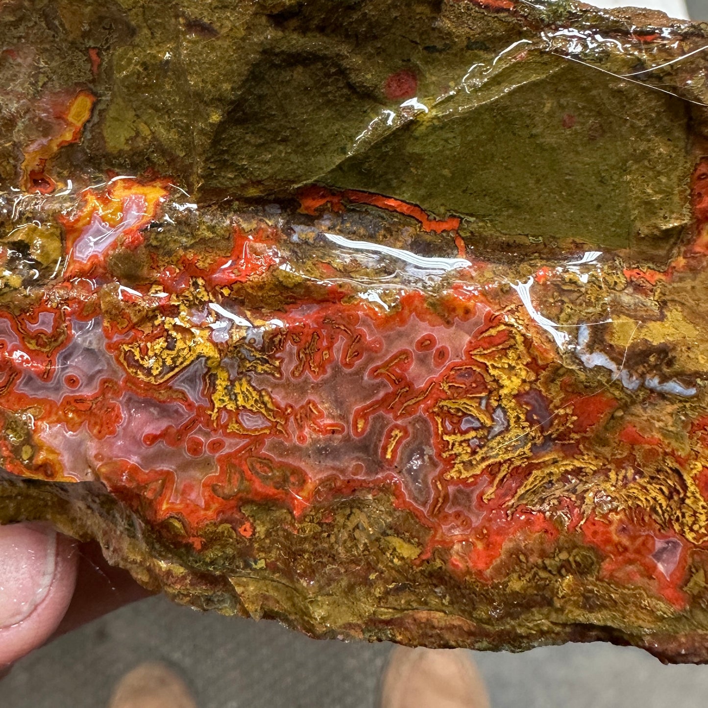 MOROCCAN SEAM AGATE Faced Rough - 1.25 Pounds