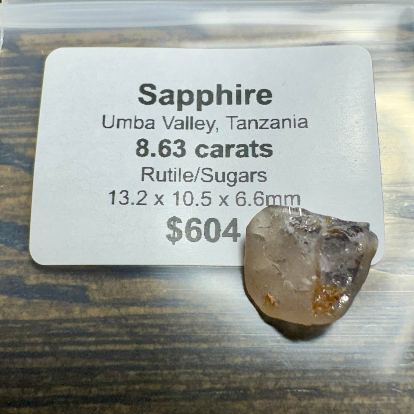 8.63ct UMBA SAPPHIRE Facet Rough