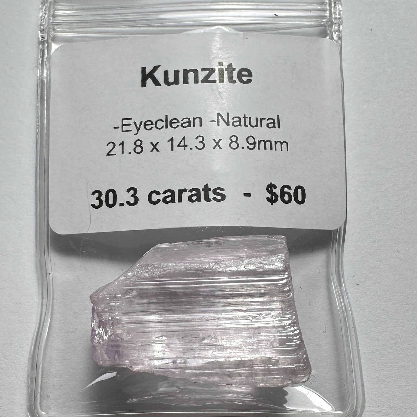 30.3ct KUNZITE Facet Rough