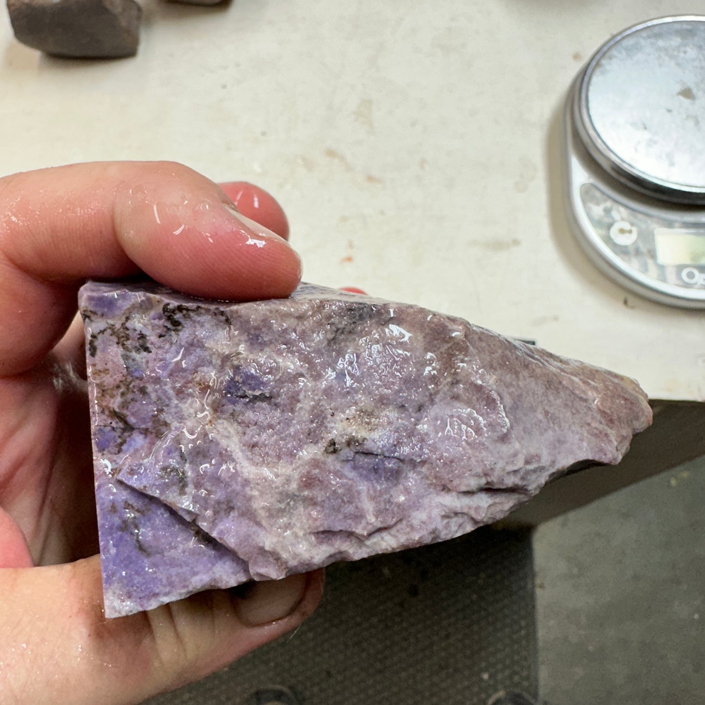 TURKISH PURPLE JADEITE Faced Rough - 1.65 Pounds