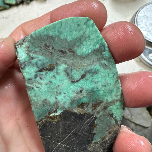 BROKEN ARROW VARISCITE Trimmed Rough Slab - 83 grams