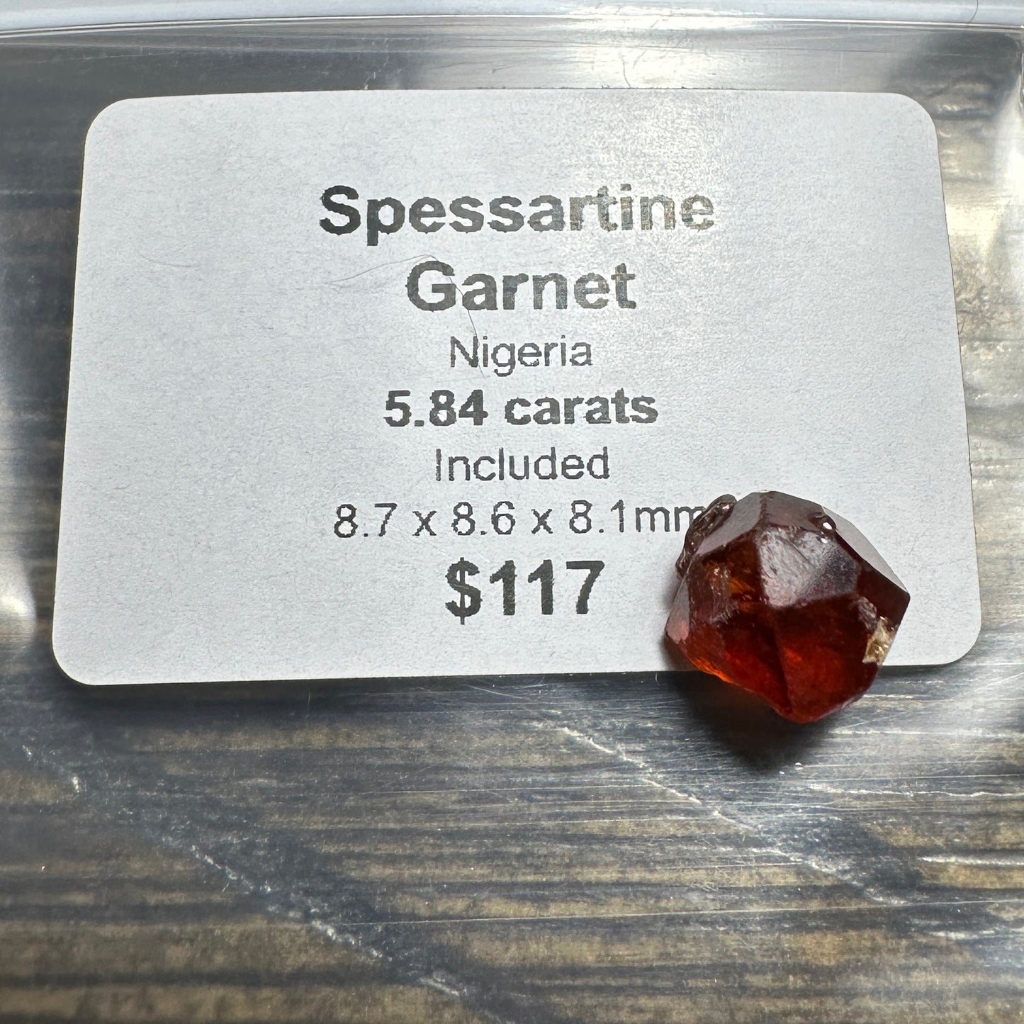 5.84ct SPESSARTINE GARNET Facet Rough