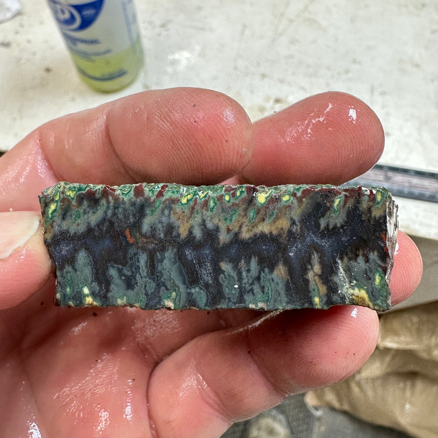 IDAHO WILDFIRE PLUME AGATE Faced Rough - 3.14oz