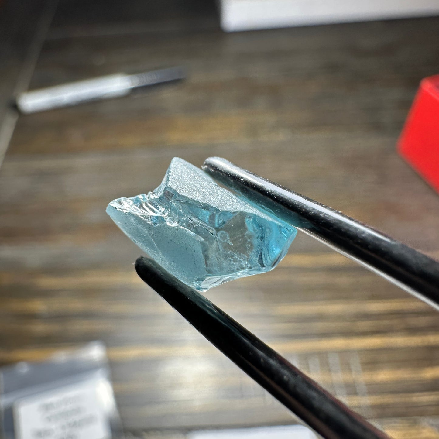 BLUE ZIRCON 3pcs., 3.53g Facet Rough Parcel