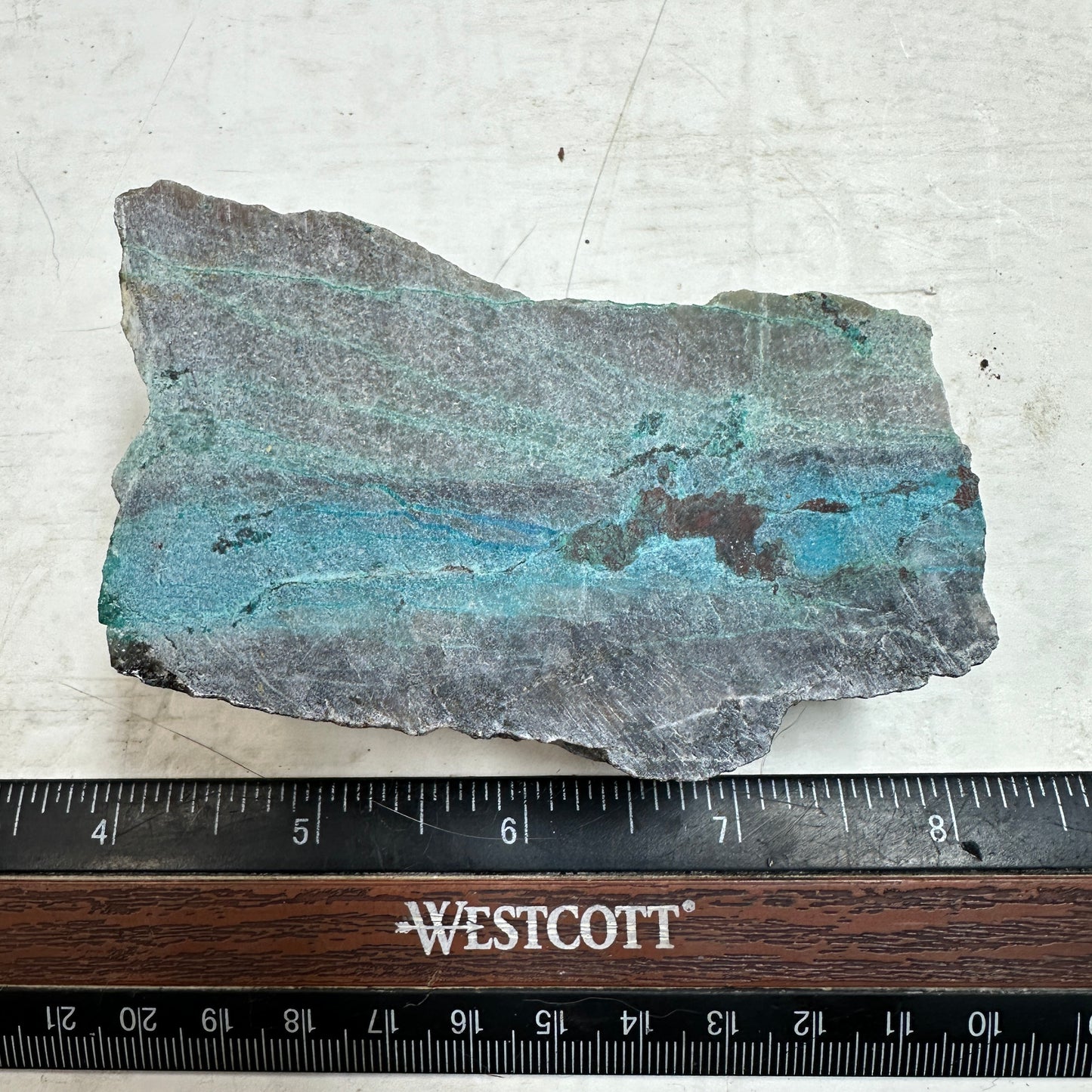 CHRYSOCOLLA IN QUARTZ Faced Rough - 221 grams