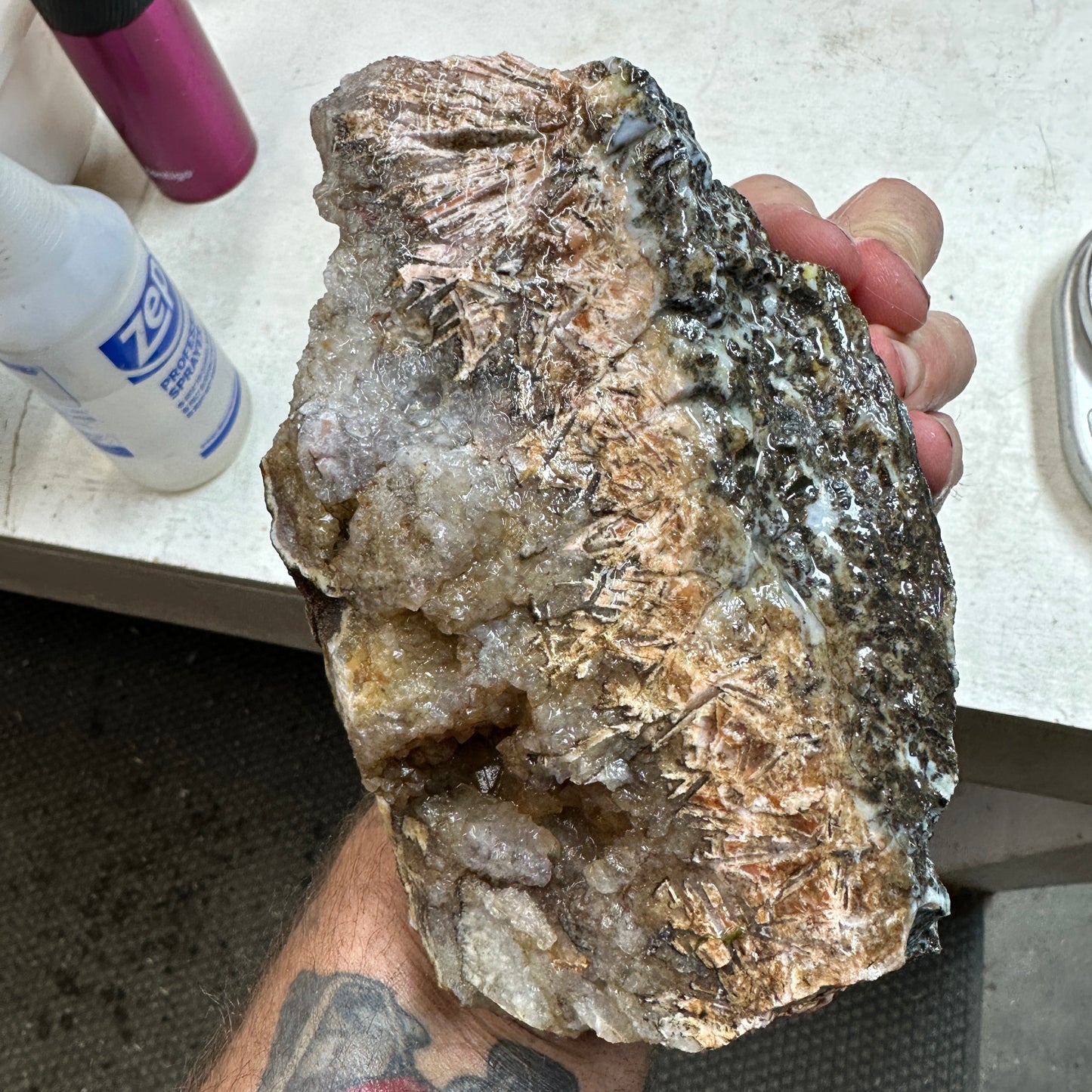 MOROCCAN STICK AGATE Faced Rough - 3.89 Pounds