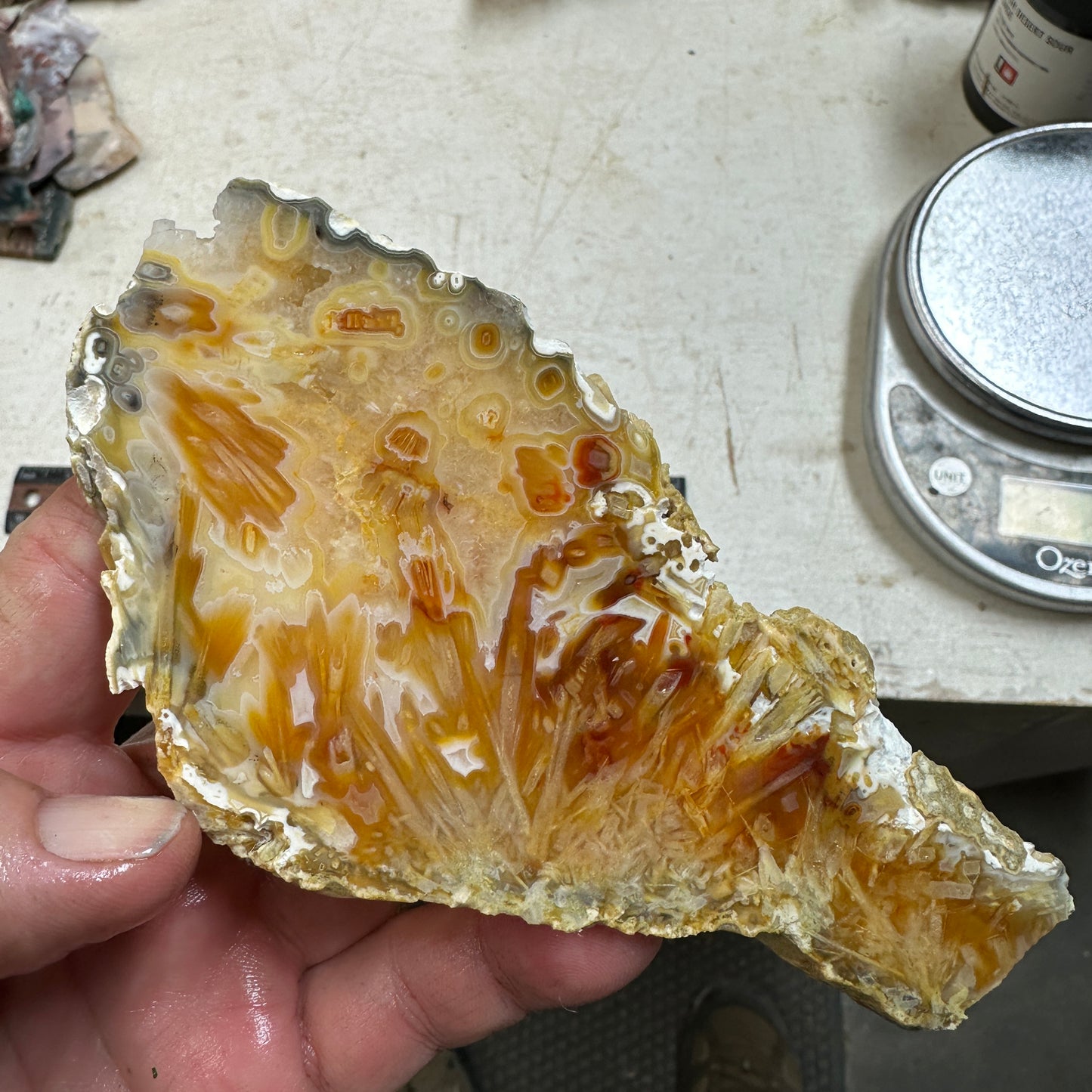 TUBE AGATE Slab - 119 grams