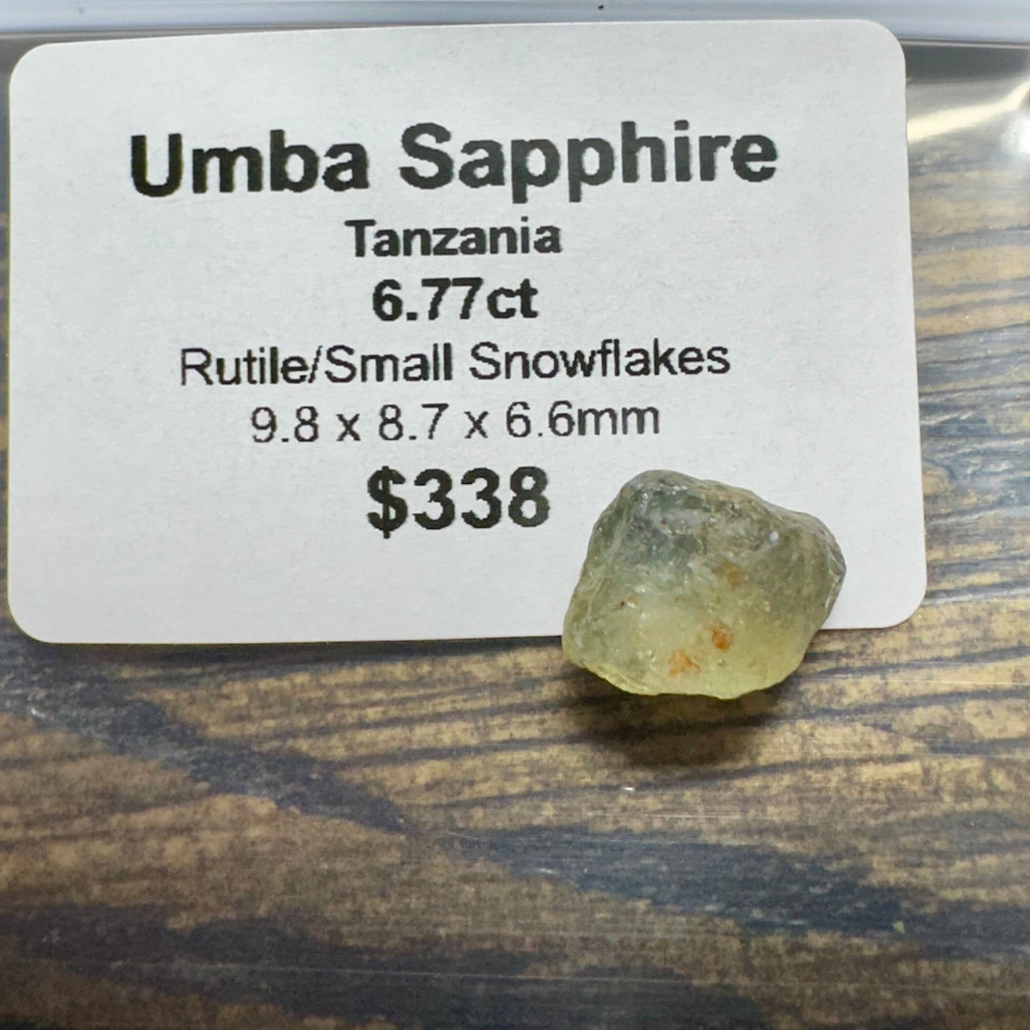 6.77ct UMBA SAPPHIRE Facet Rough