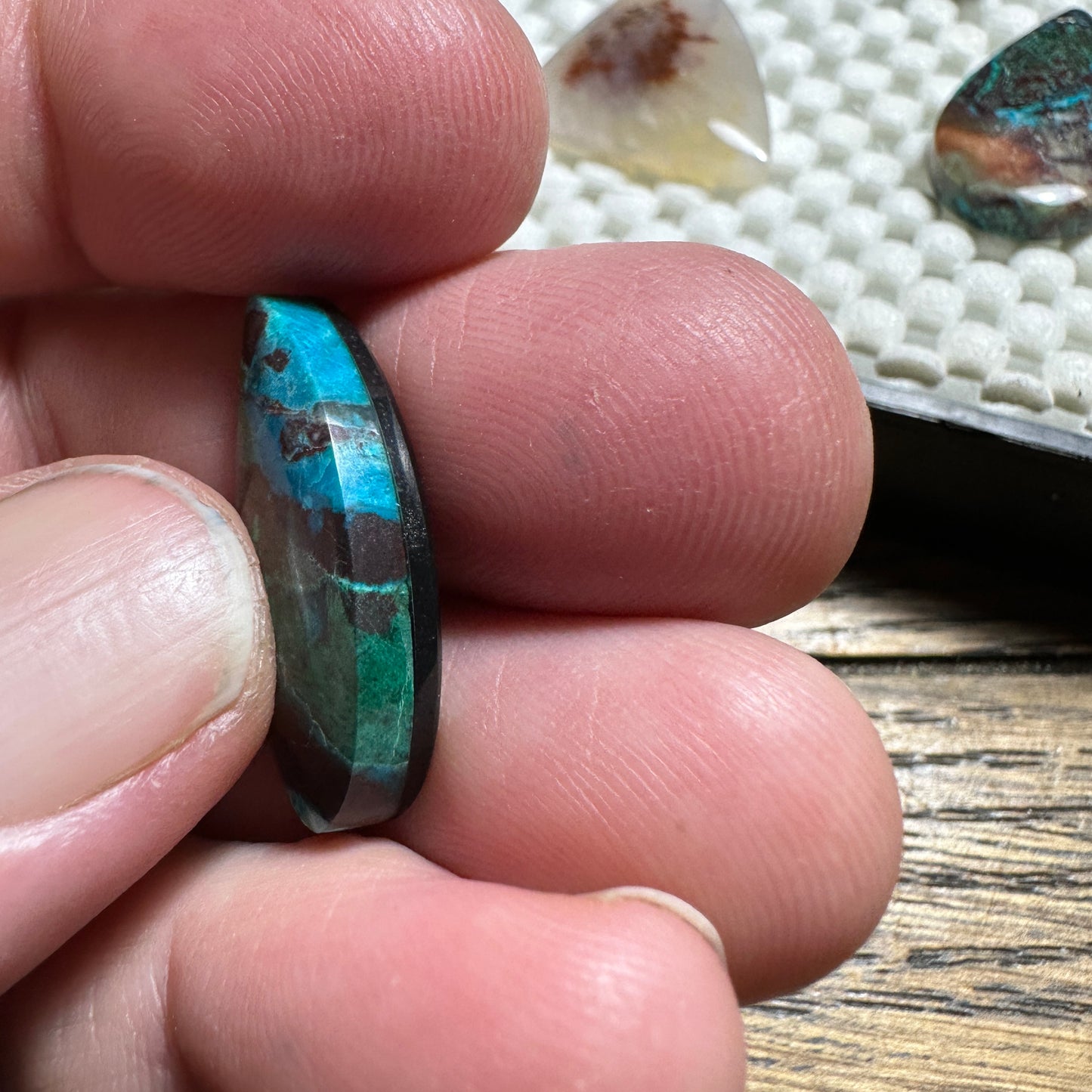 CHRYSOCOLLA MALACHITE CUPRITE cabochon