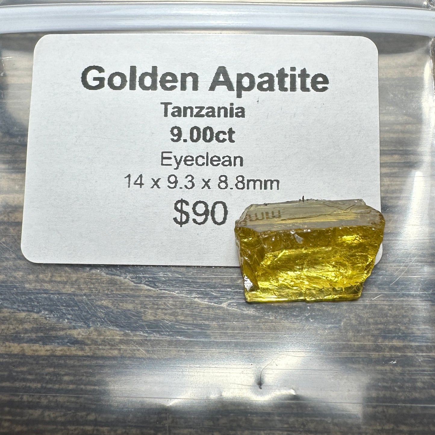 9.00ct GOLDEN APATITE Facet Rough