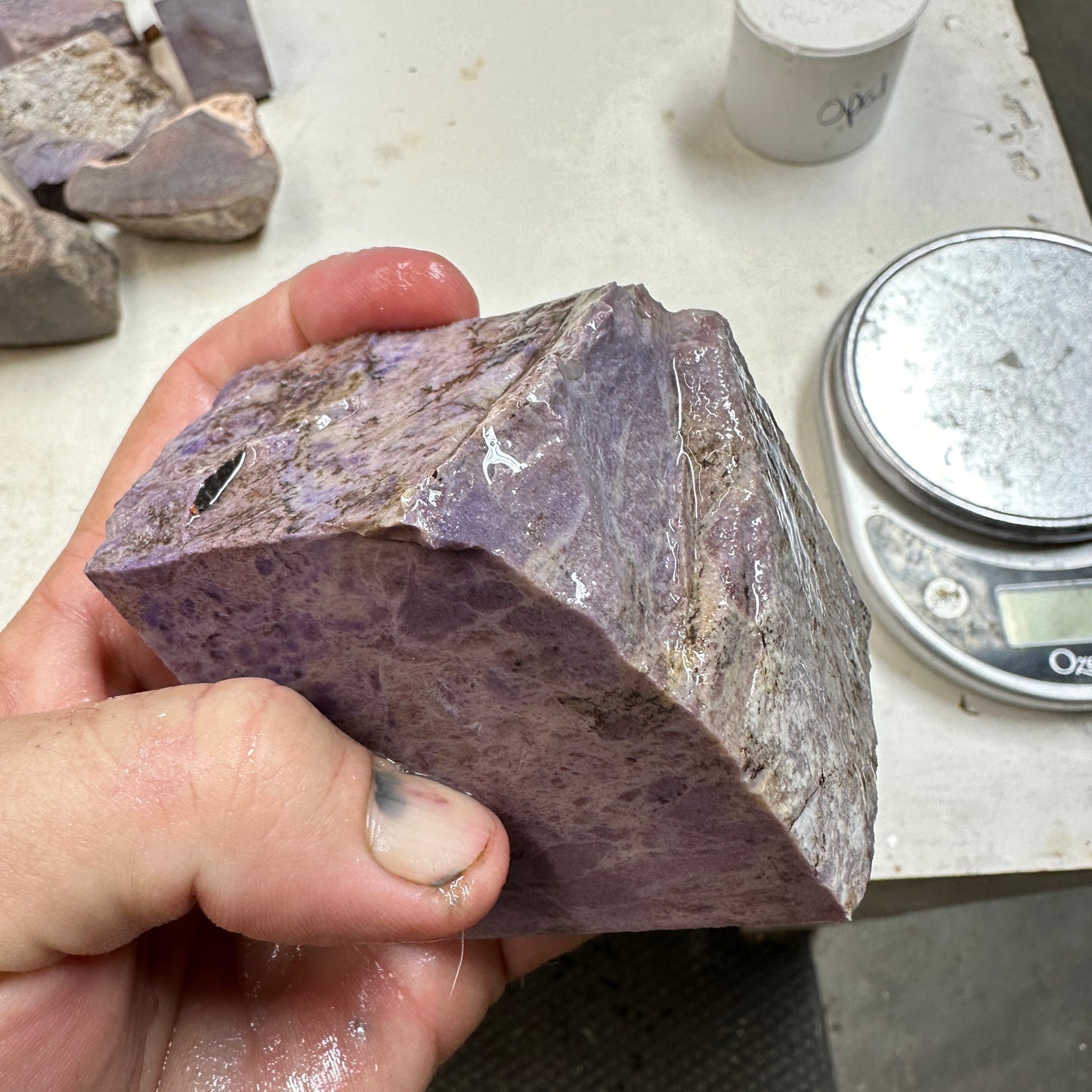 TURKISH PURPLE JADEITE Faced Rough - 1.30 Pounds