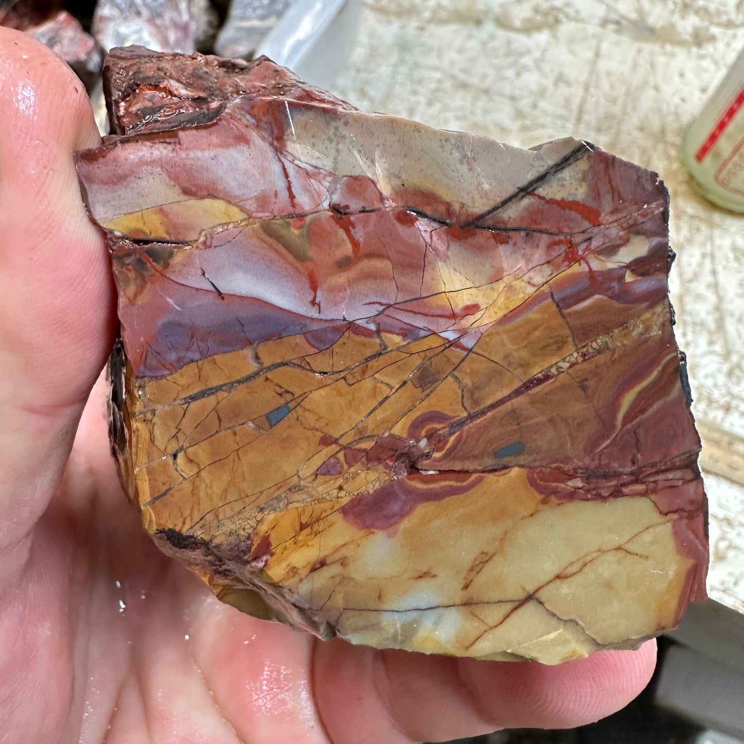 MESCALERO JASPER Faced Rough - 1.58 Pounds