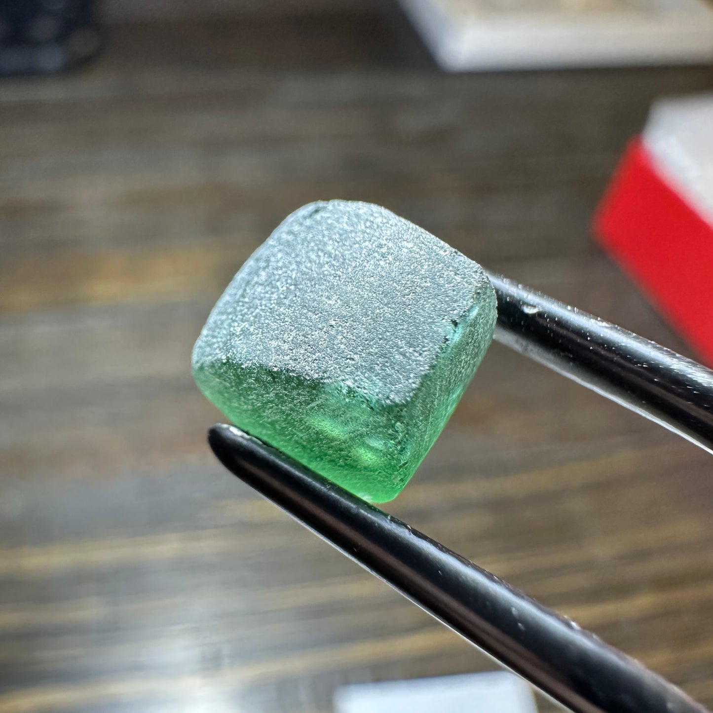 8.16ct GREEN APATITE Preformed Facet Rough