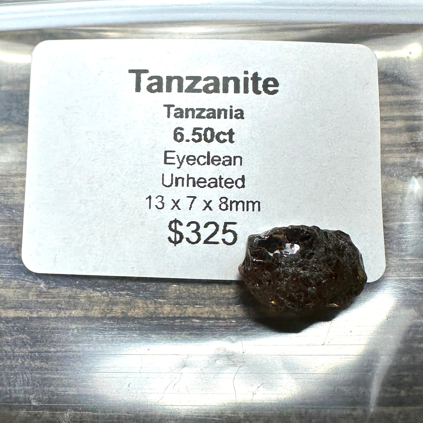 6.50ct unheated TANZANITE Facet Rough