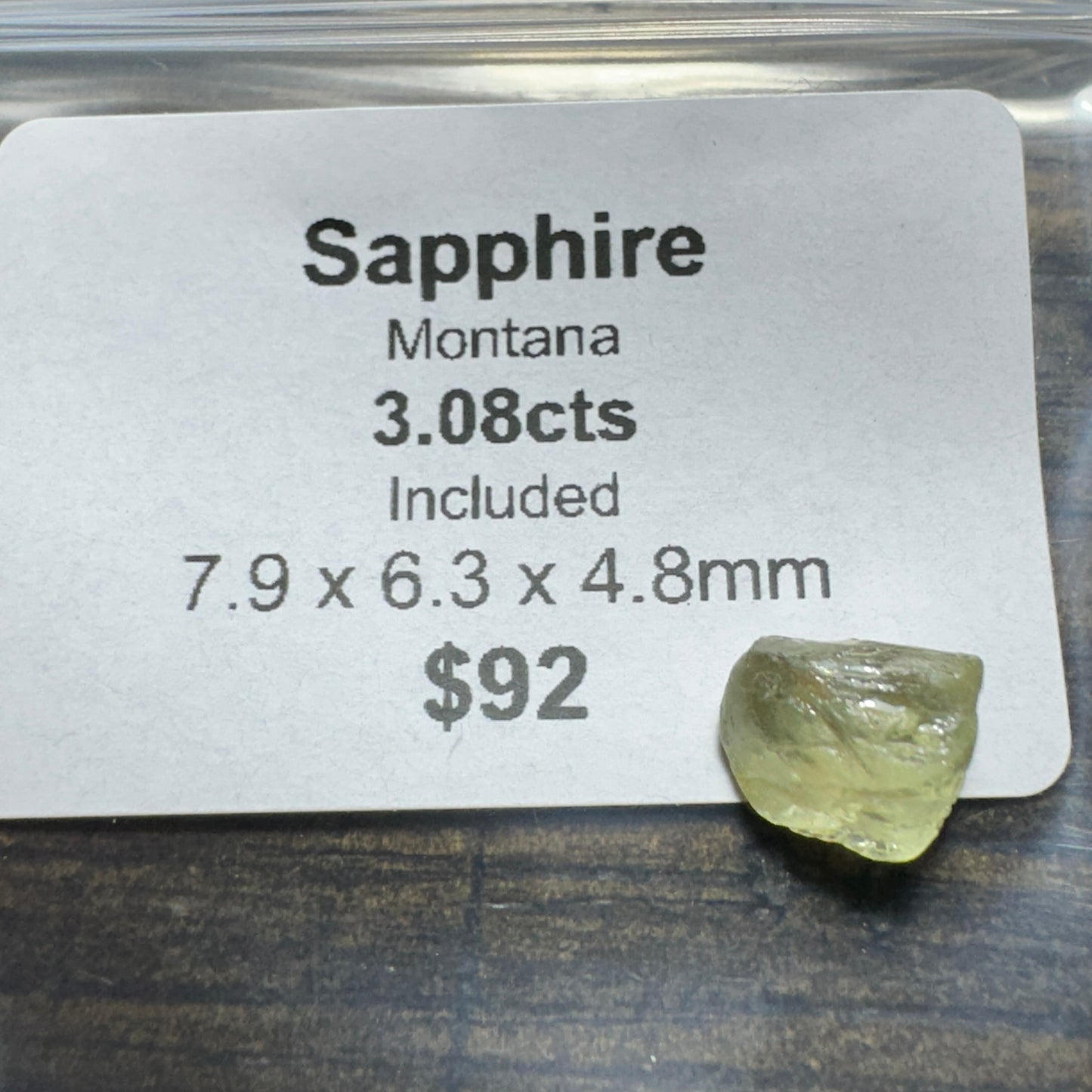 3.08ct Montana SAPPHIRE Facet Rough