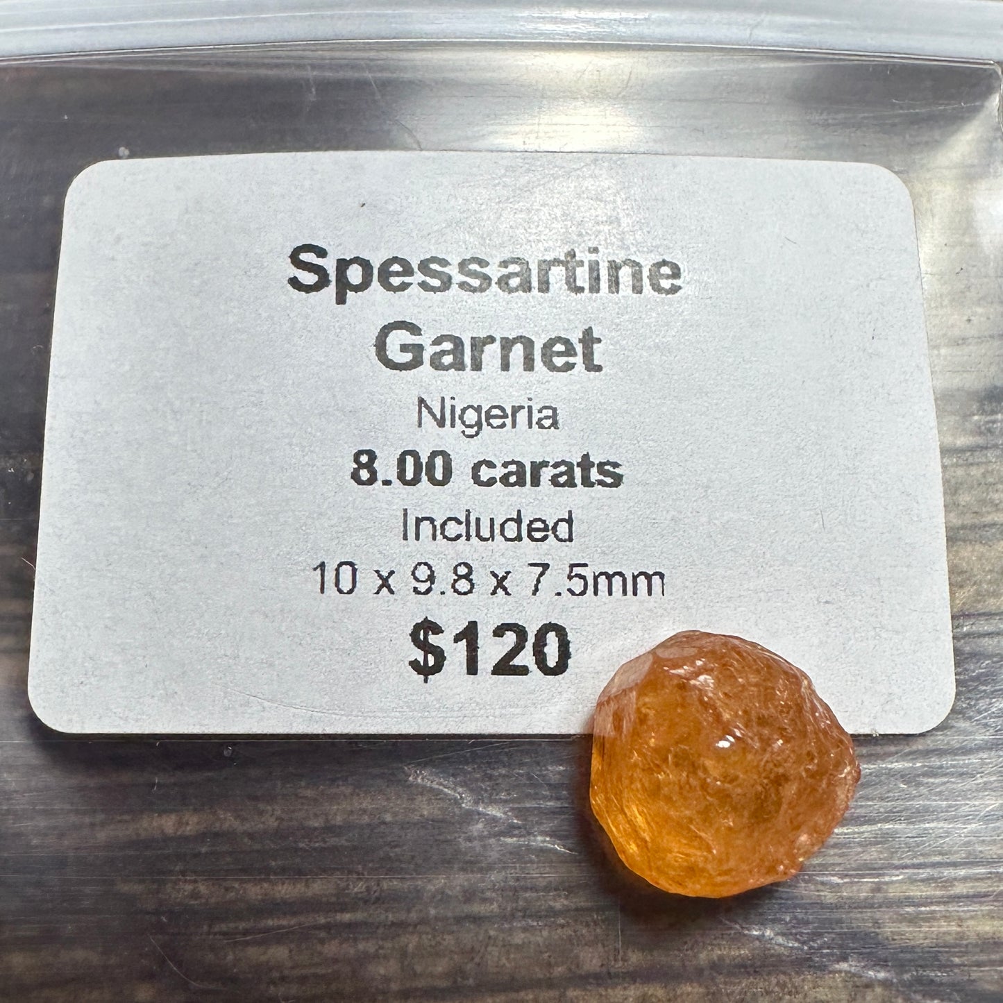 8.00ct SPESSARTINE GARNET Facet Rough