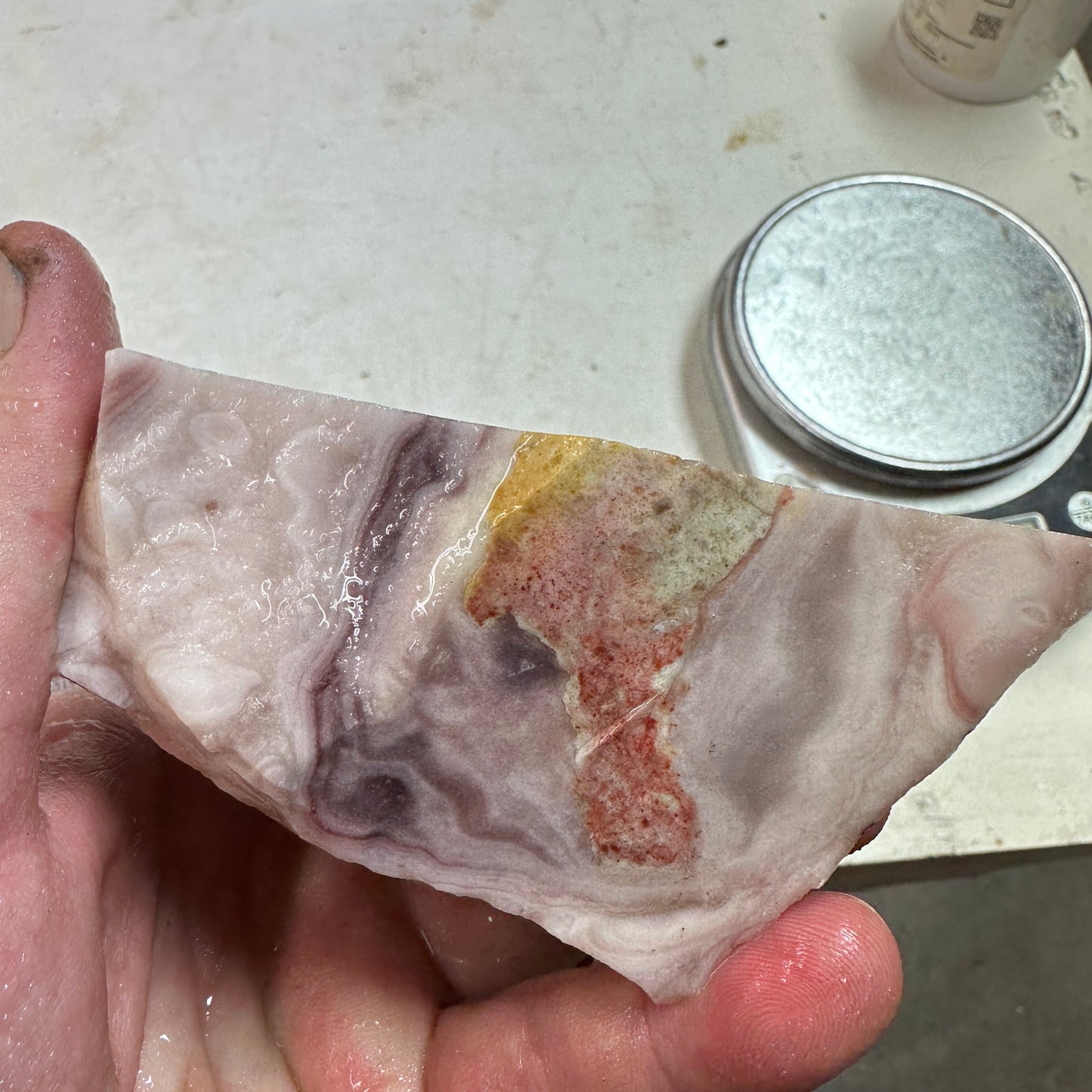 WINDY MOUNTAIN AGATE Faced Rough - 1.48 Pounds