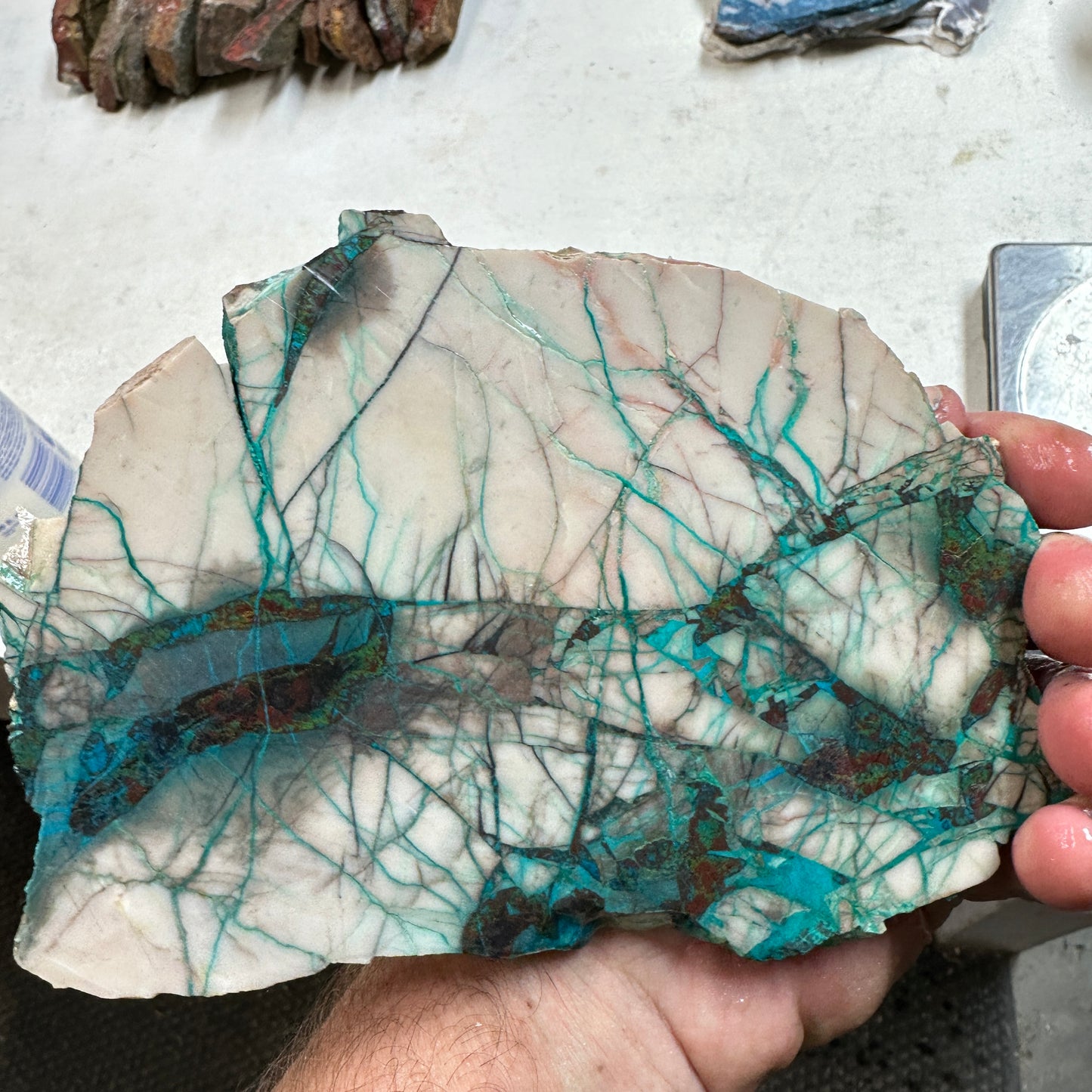 BLUE LIGHTNING CHRYSOCOLLA Slab - 401 grams