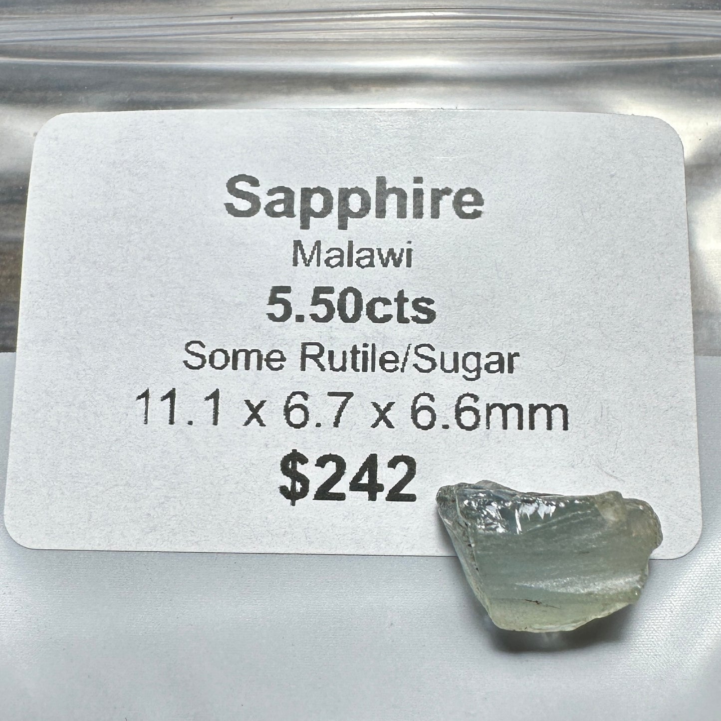5.50ct Malawi SAPPHIRE Facet Rough