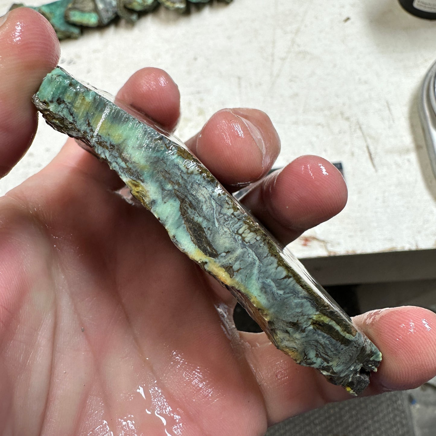 BROKEN ARROW VARISCITE Trimmed Rough Slab - 152 grams