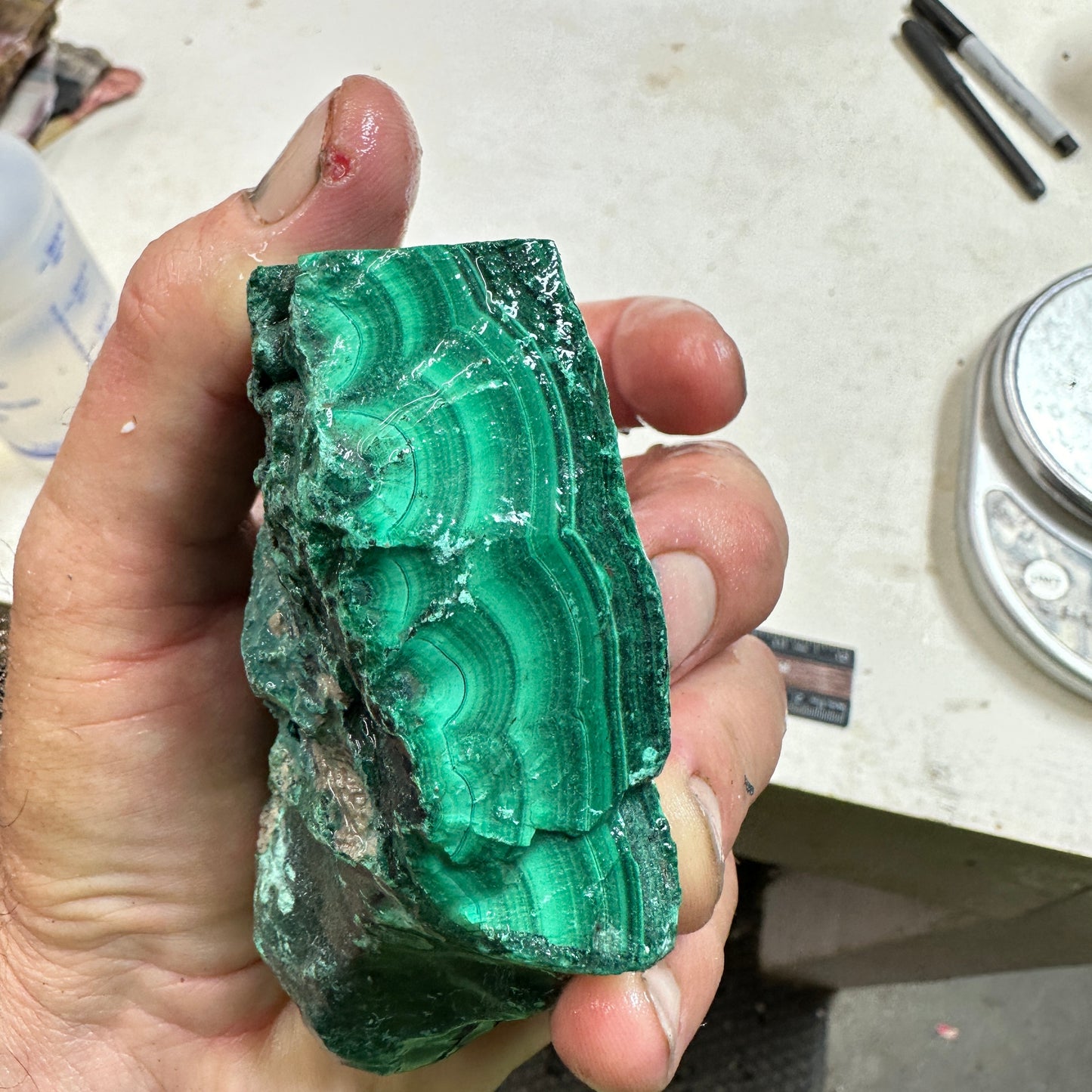 MALACHITE Faced Rough - 1.49 Pounds