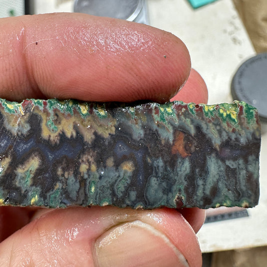 IDAHO WILDFIRE PLUME AGATE Faced Rough - 2.79oz