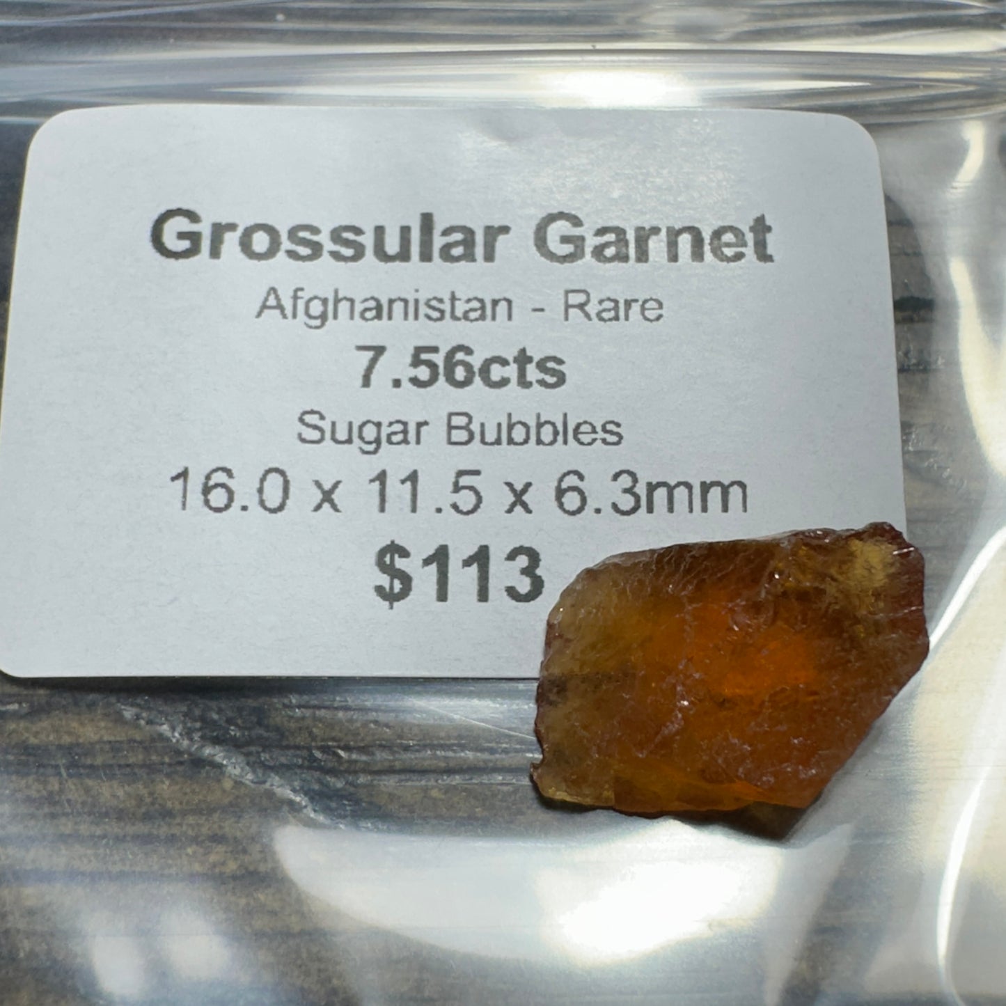 7.56ct Afghan GROSSULAR GARNET Facet Rough